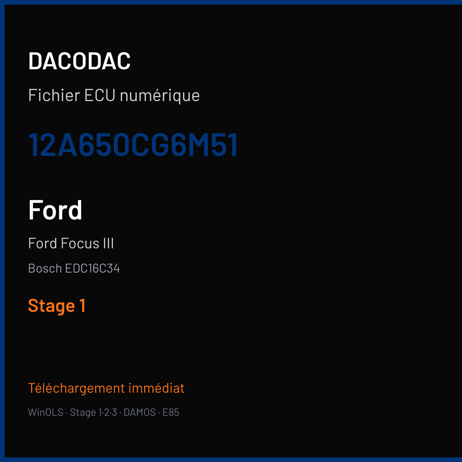 Ford Focus III (2007) — Bosch EDC16C34 — 12A650CG6M51 — Stage 1