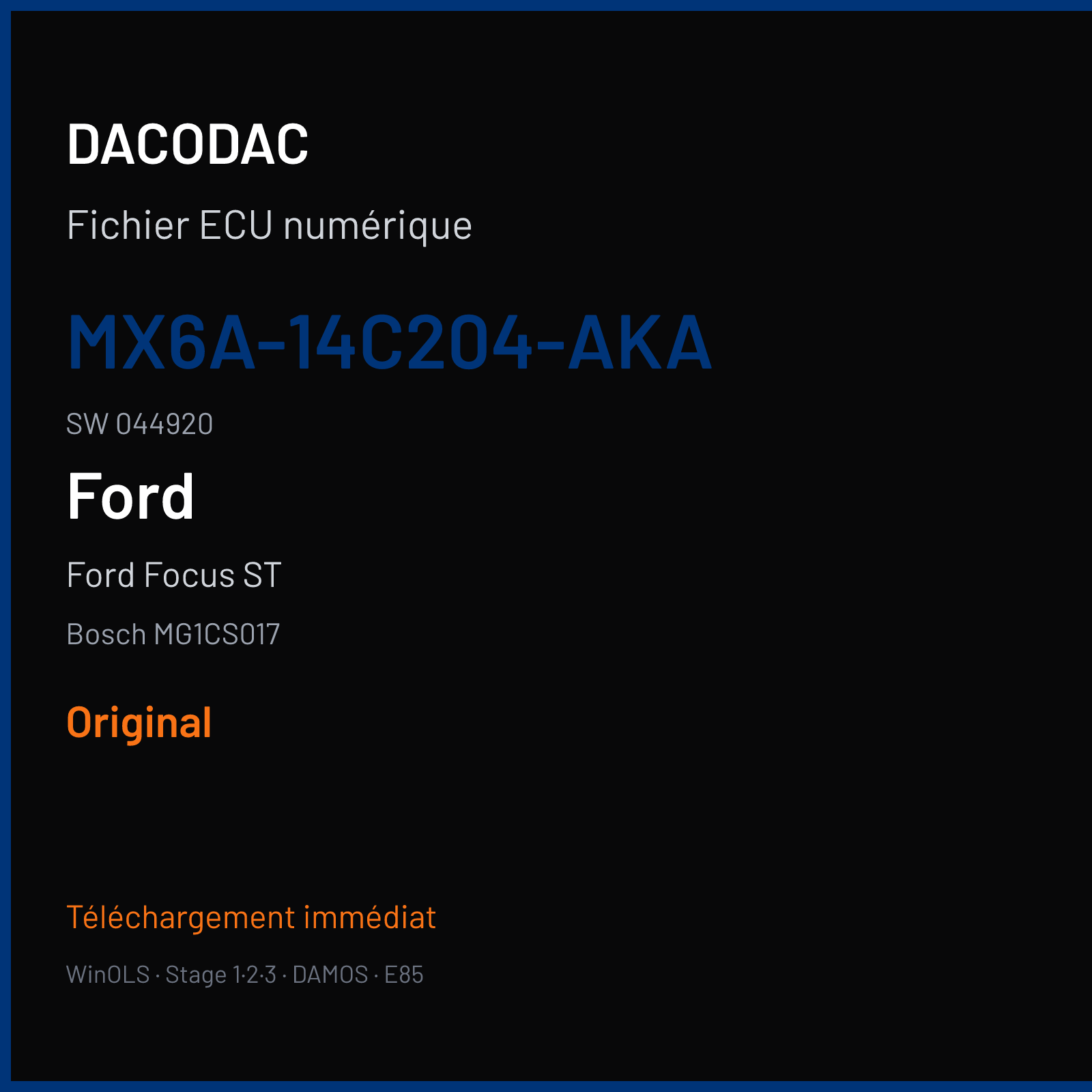 Ford Focus ST (2020) — Bosch MG1CS017 — MX6A-14C204-AKA · 044920 — Original