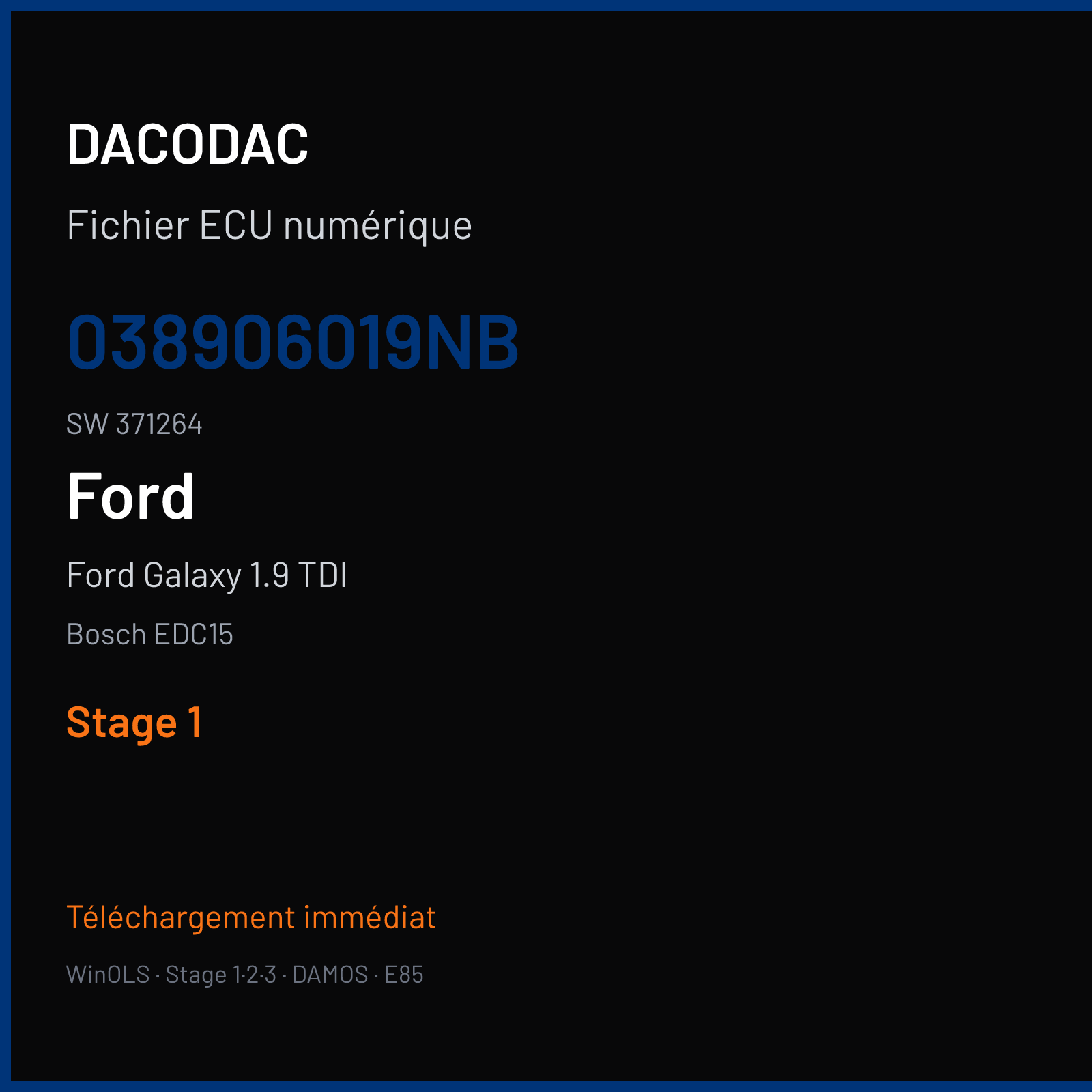 Ford Galaxy 1.9 TDI (2002) — Bosch EDC15 — 038906019NB · 371264 — Stage 1