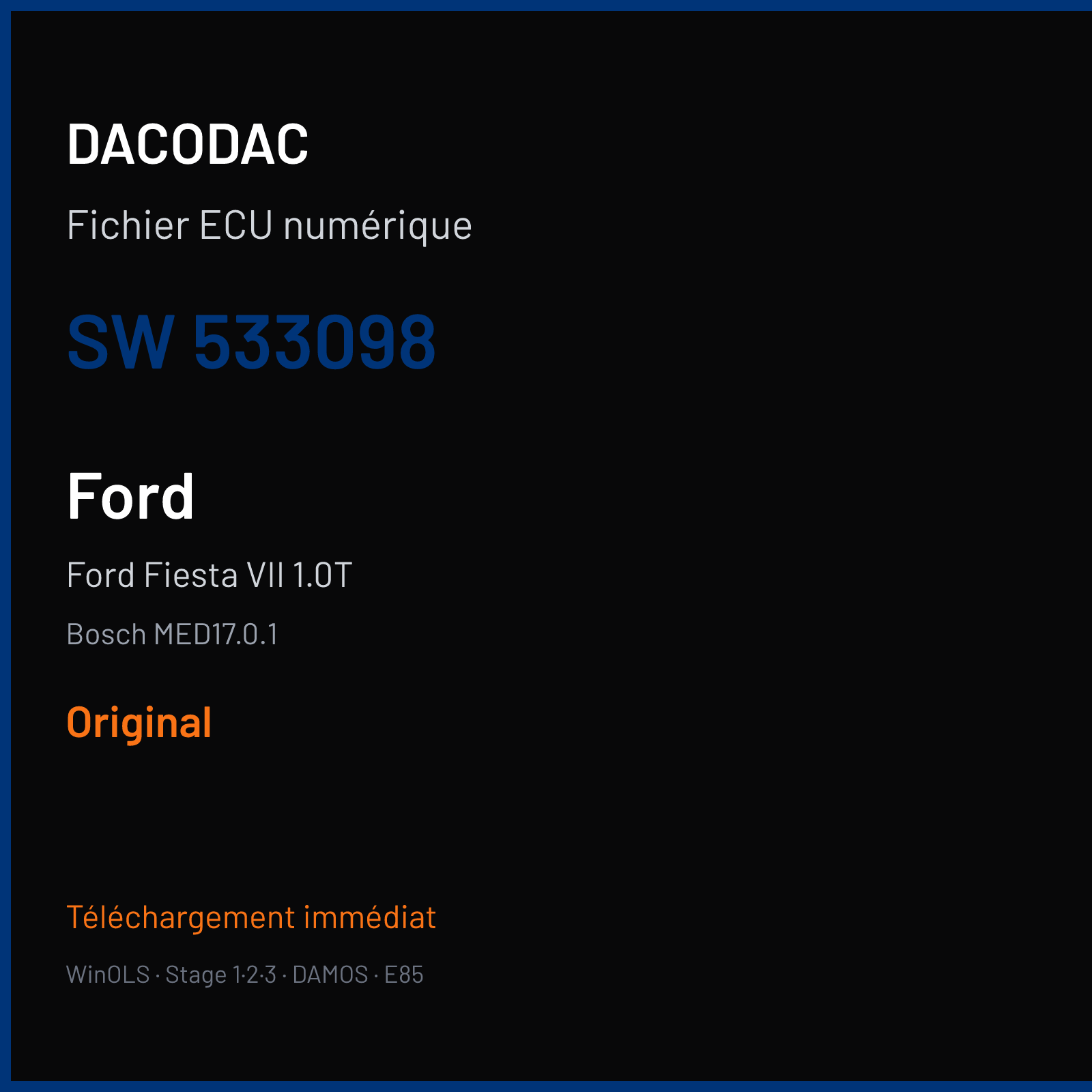 Ford Fiesta VII 1.0T (2013) — Bosch MED17.0.1 — 533098 — Original