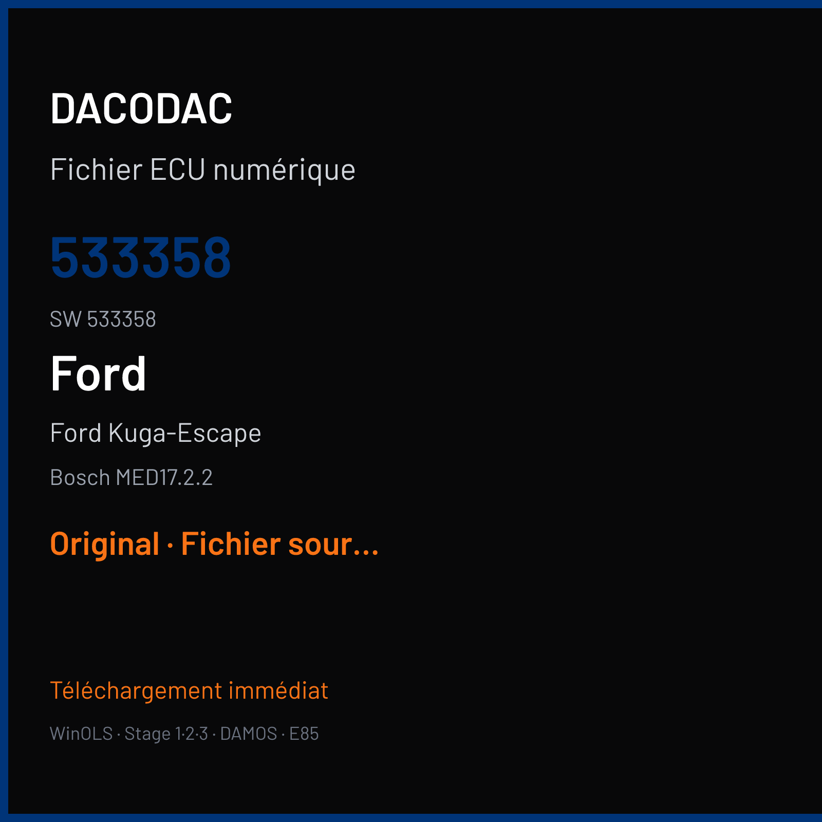 Ford Kuga-Escape (2016) — Bosch MED17.2.2 — 533358 · 533358 — Original
