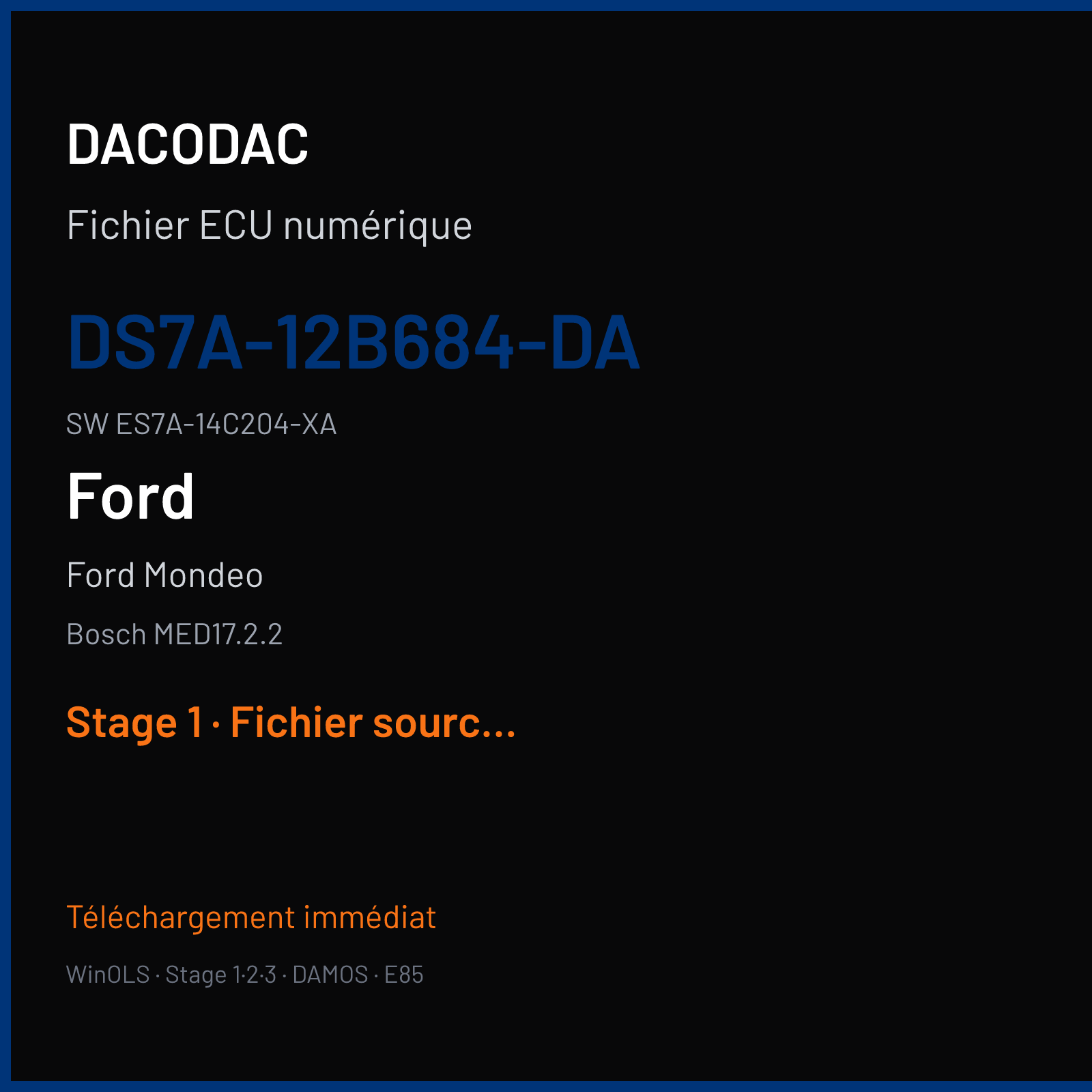 Ford Mondeo (2015) — Bosch MED17.2.2 — DS7A-12B684-DA · ES7A-14C204-XA — Stage 1