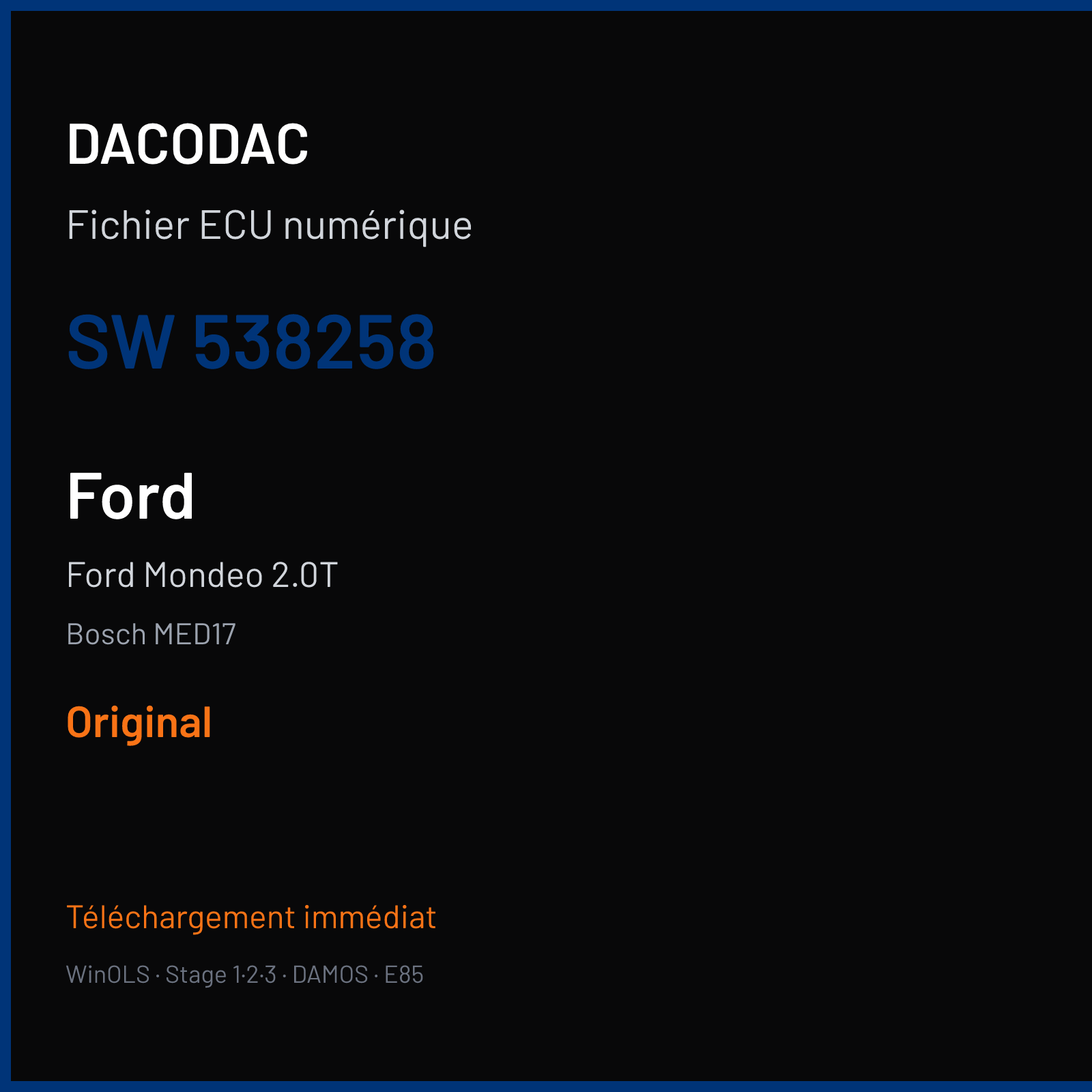 Ford Mondeo 2.0T (2014) — Bosch MED17 — 538258 — Original