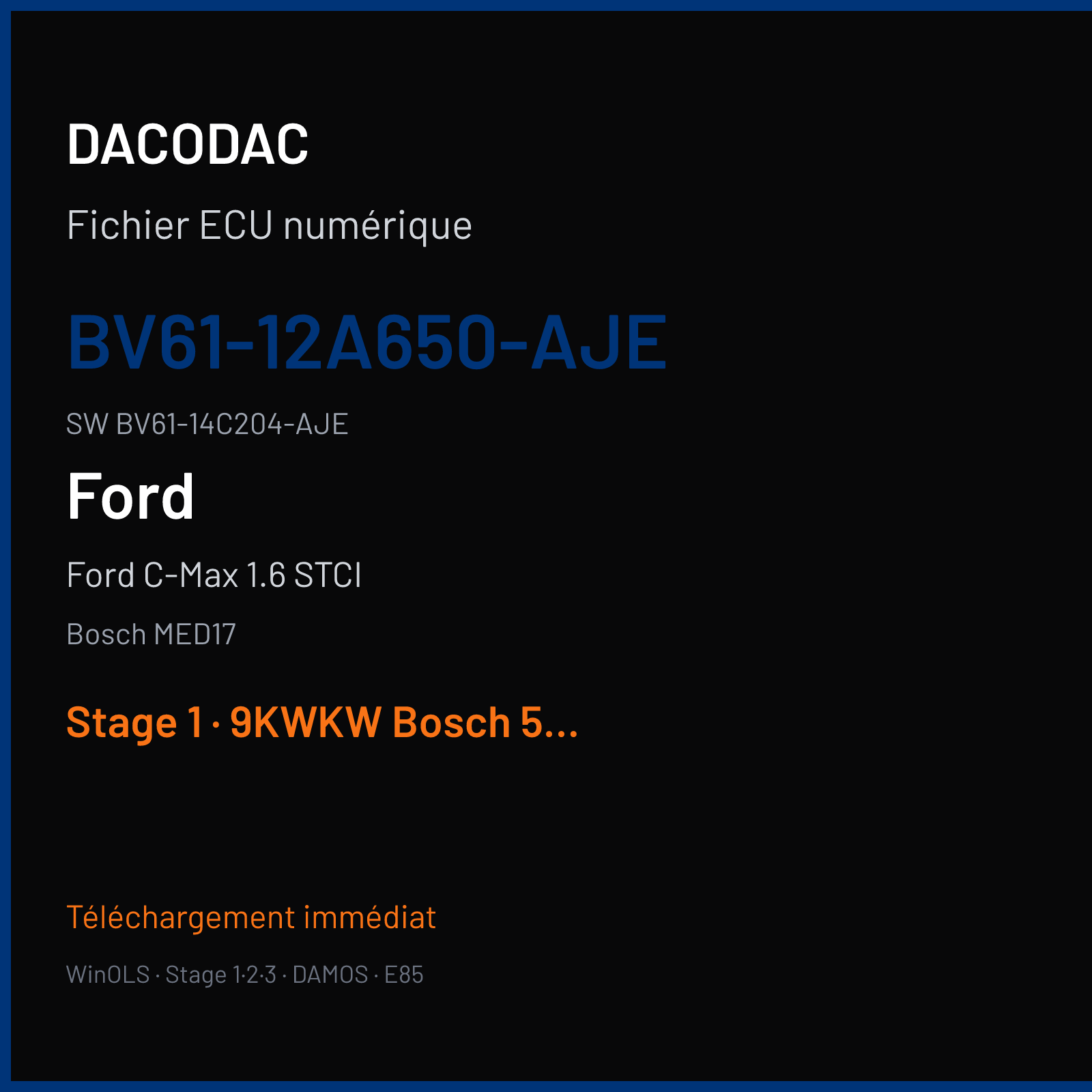Ford C-Max 1.6 STCI 182 ch (2012) — Bosch MED17 — BV61-12A650-AJE · BV61-14C204-AJE · 515365 — Stage 1