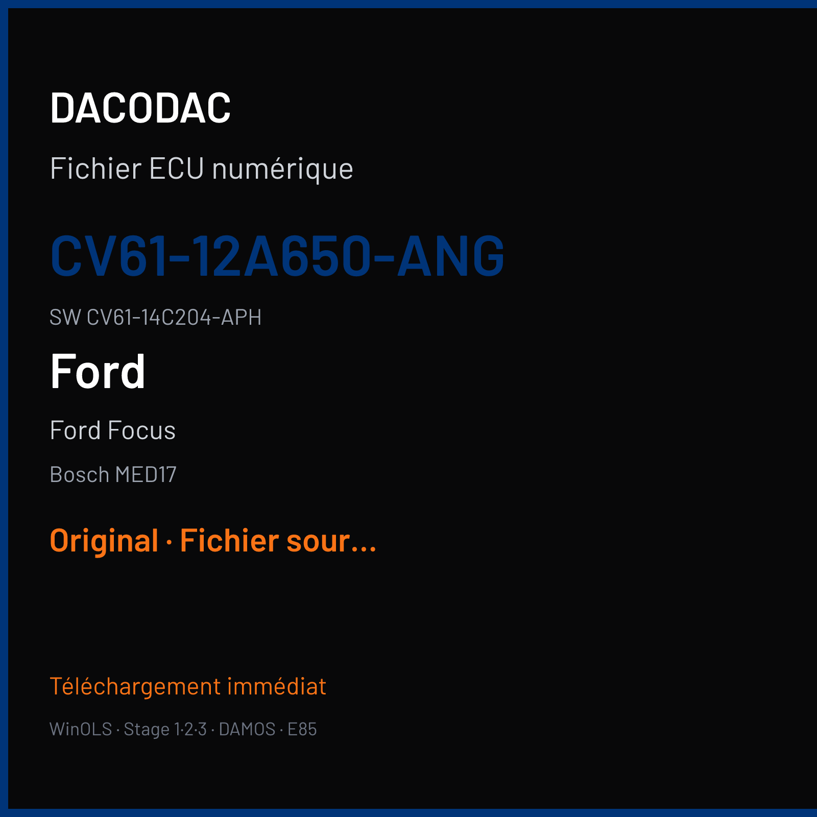 Ford Focus (2013) — Bosch MED17 — CV61-12A650-ANG · CV61-14C204-APH — Original