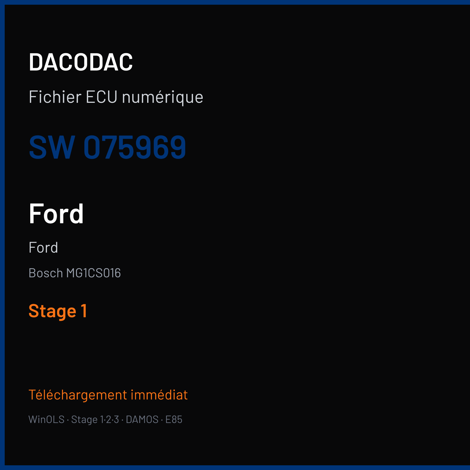 Ford — Bosch MG1CS016 — 075969 — Stage 1