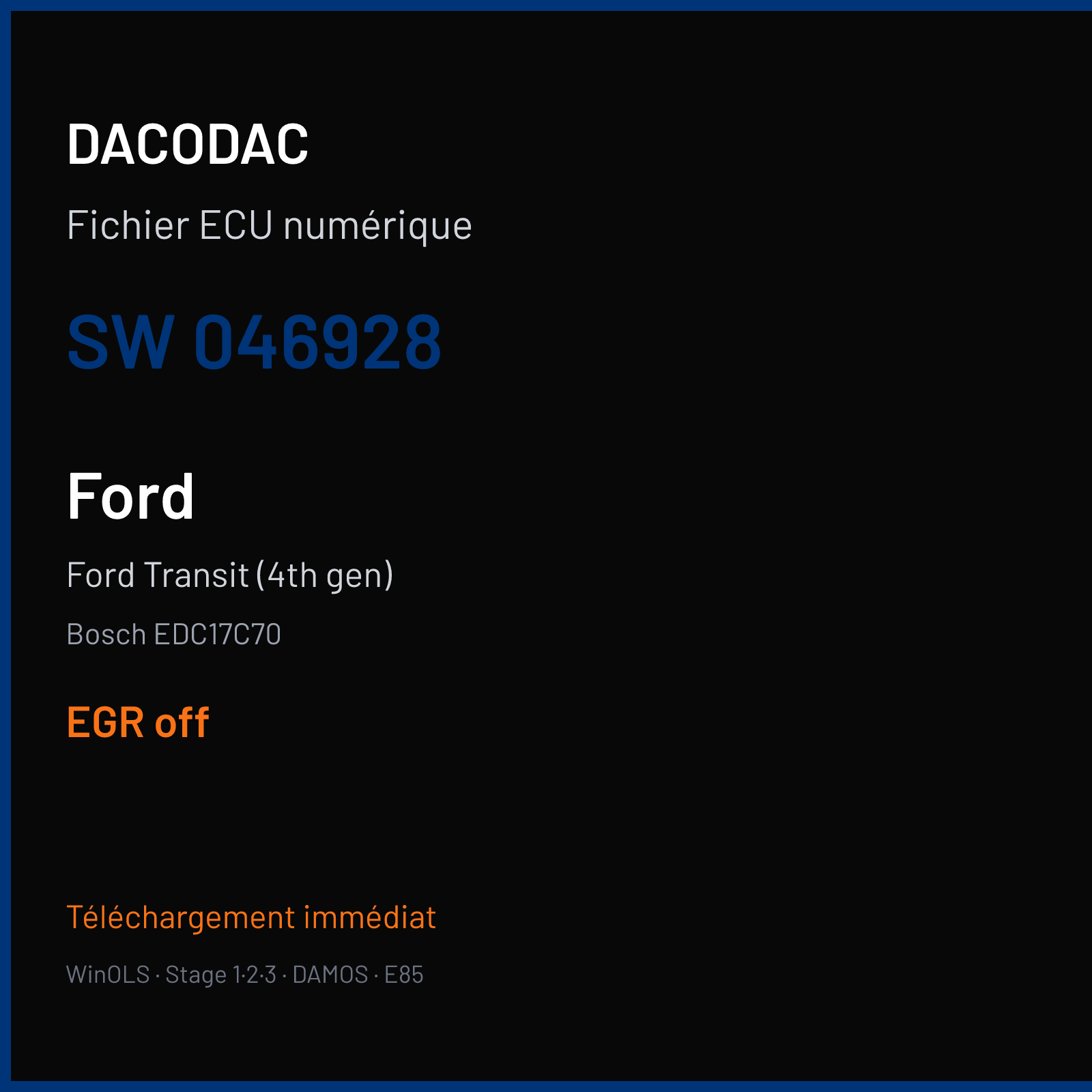 Ford Transit (4th gen) (2018) — Bosch EDC17C70 — 046928 — EGR off