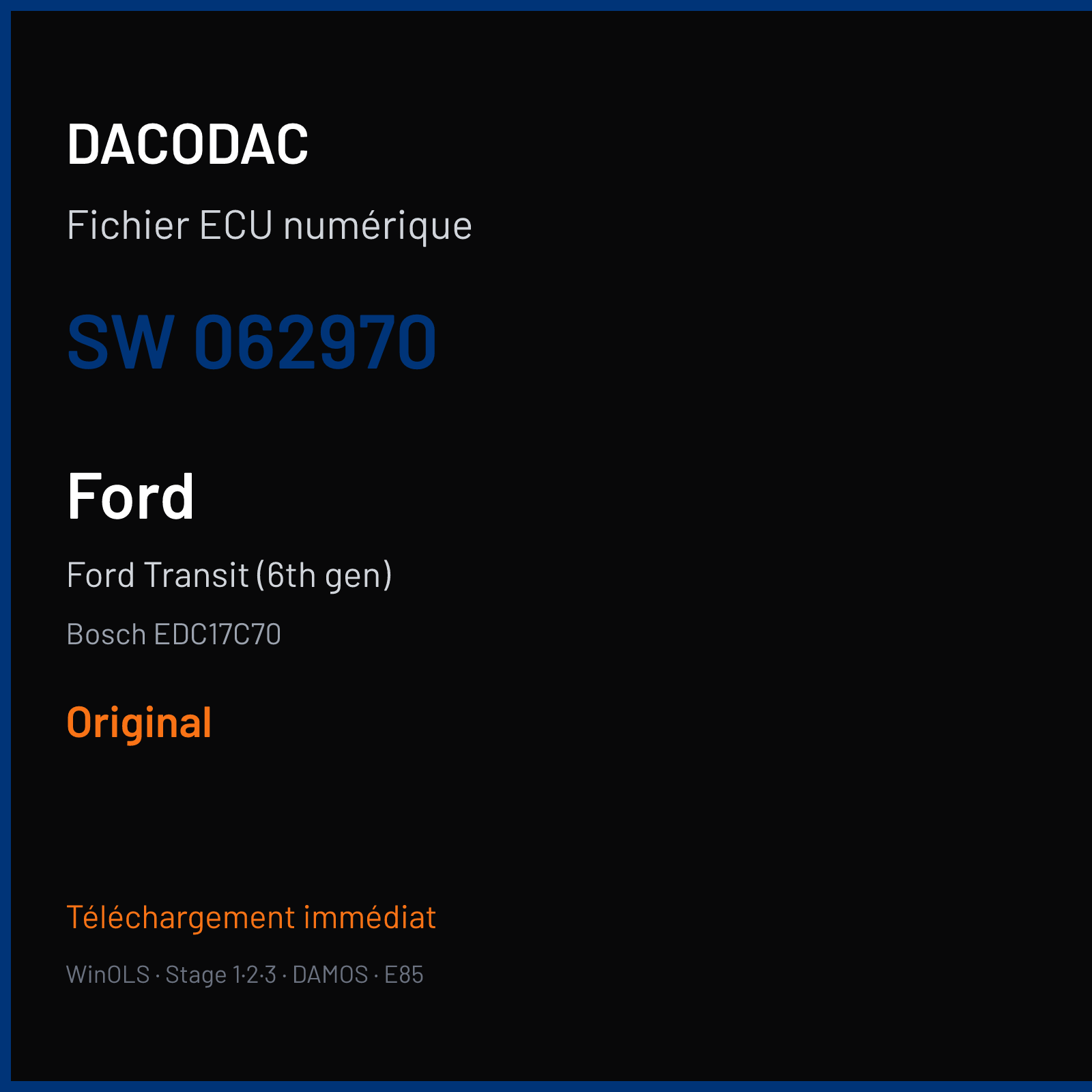 Ford Transit (6th gen) (2013) — Bosch EDC17C70 — 062970 — Original