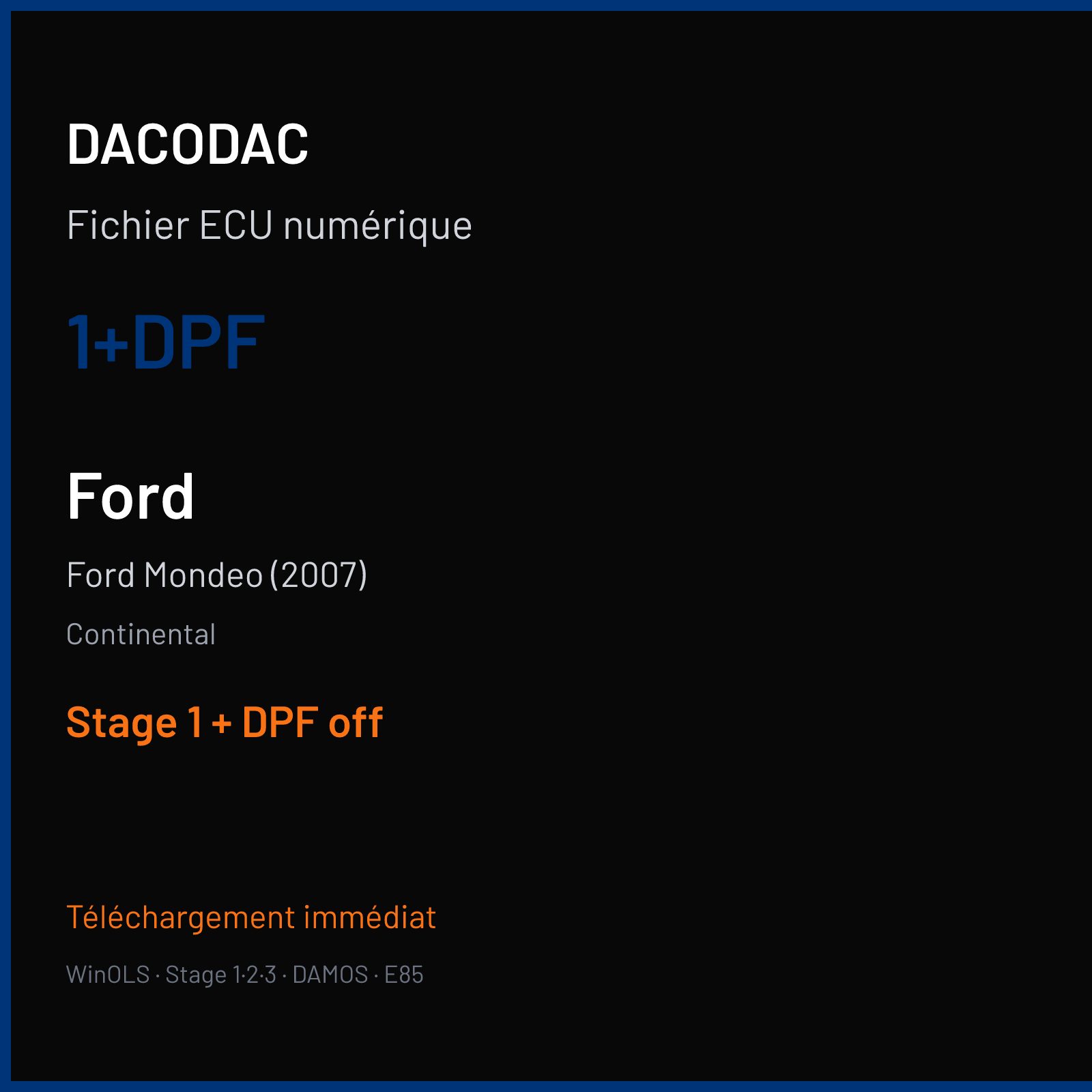 Ford Mondeo (2007) (2008) — Continental — 1+DPF — Stage 1 + DPF off
