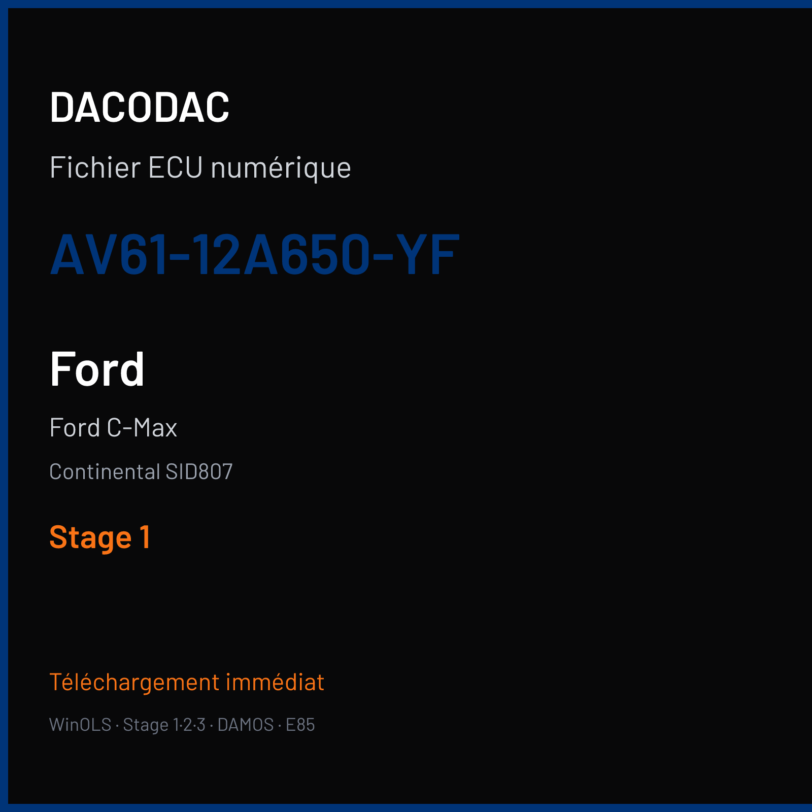 Ford C-Max (2011) — Continental SID807 — AV61-12A650-YF — Stage 1