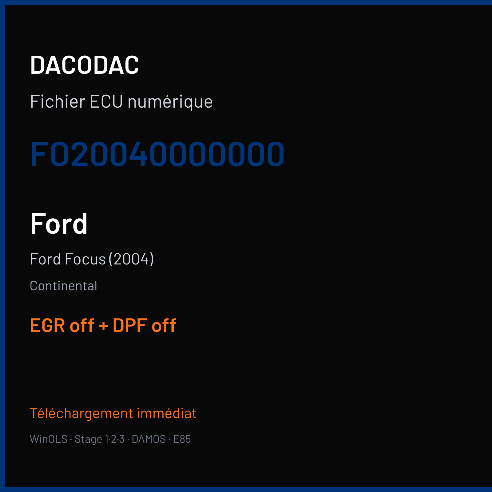 Ford Focus (2004) (2007) — Continental — FO20040000000 — EGR off + DPF off