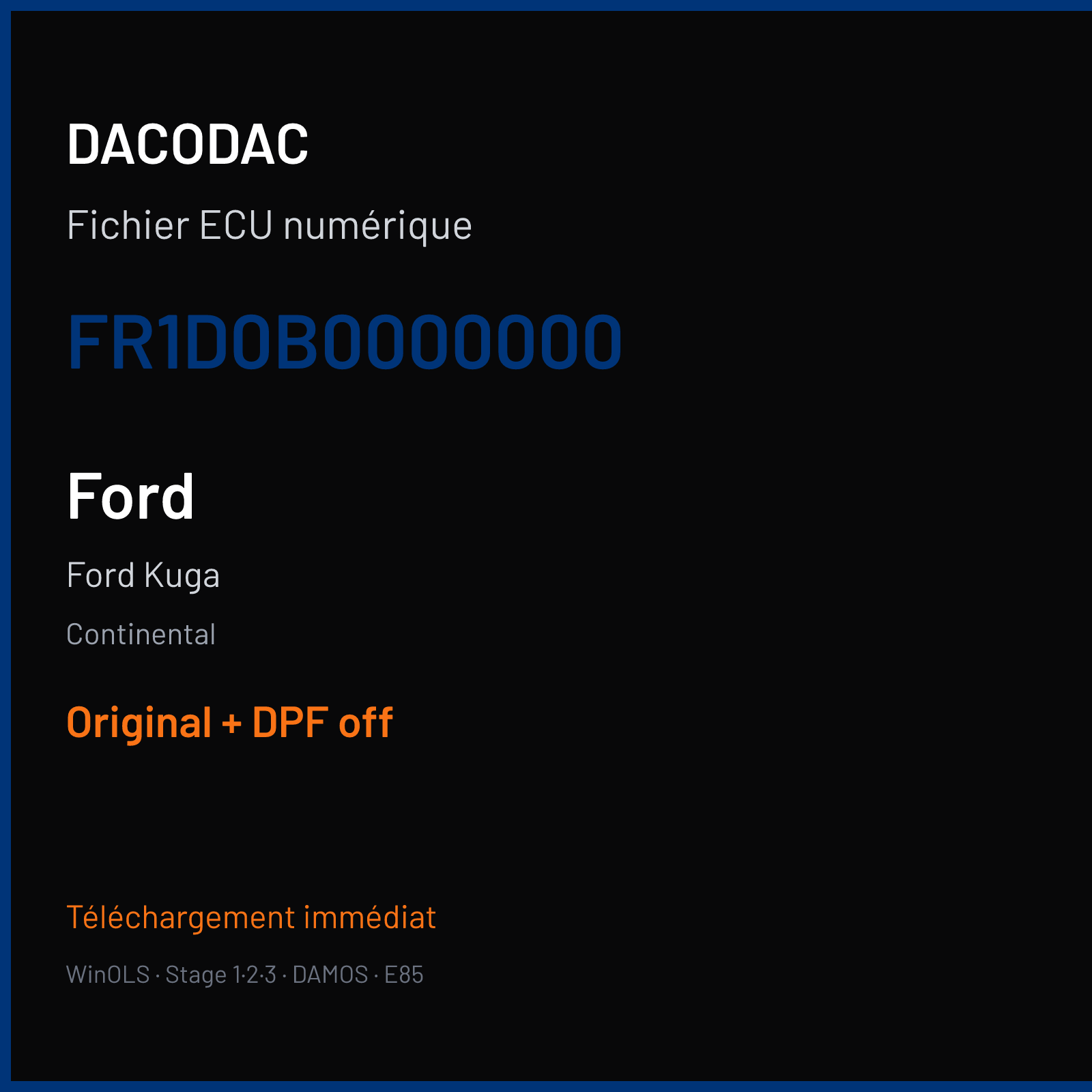Ford Kuga — Continental — FR1D0B0000000 — Original + DPF off