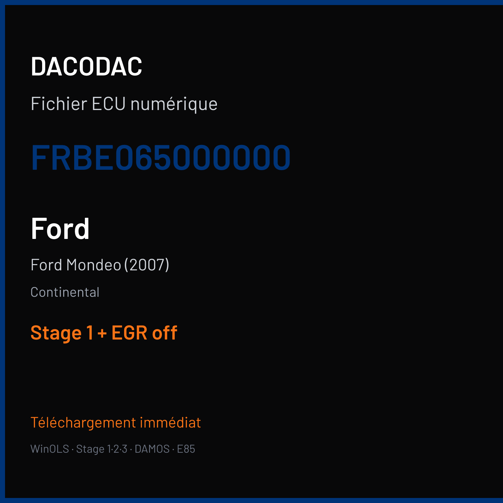 Ford Mondeo (2007) (2008) — Continental — FRBE065000000 — Stage 1 + EGR off