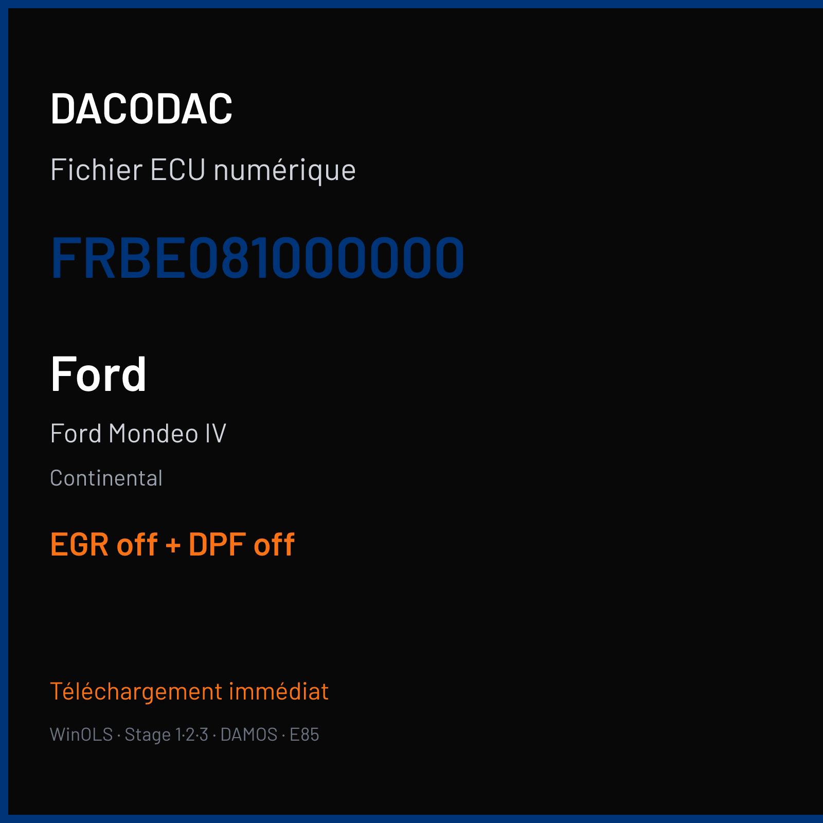 Ford Mondeo IV (2008) — Continental — FRBE081000000 — EGR off + DPF off