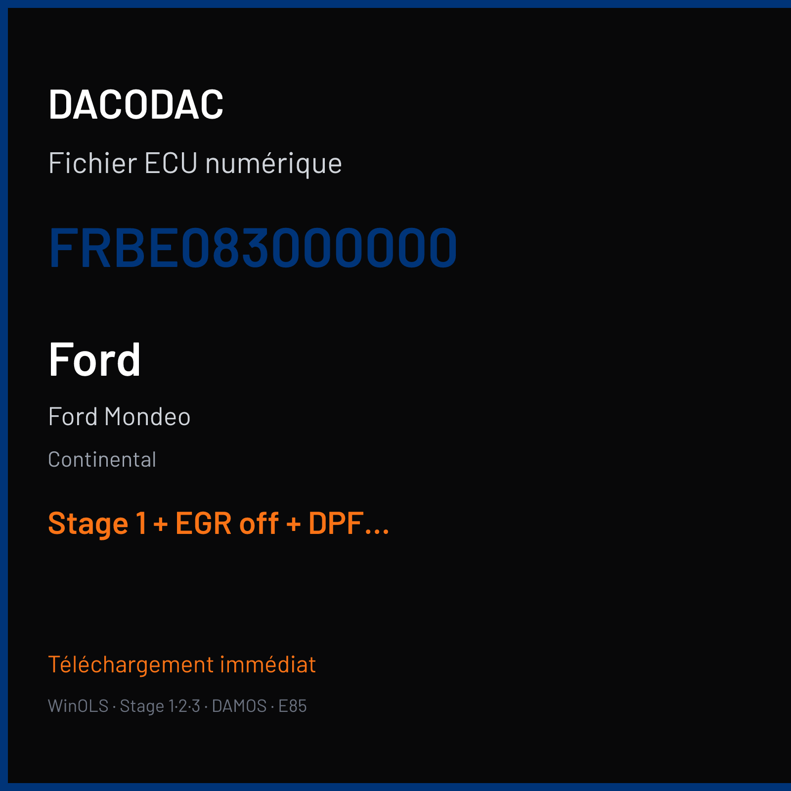 Ford Mondeo — Continental — FRBE083000000 — Stage 1 + EGR off + DPF off
