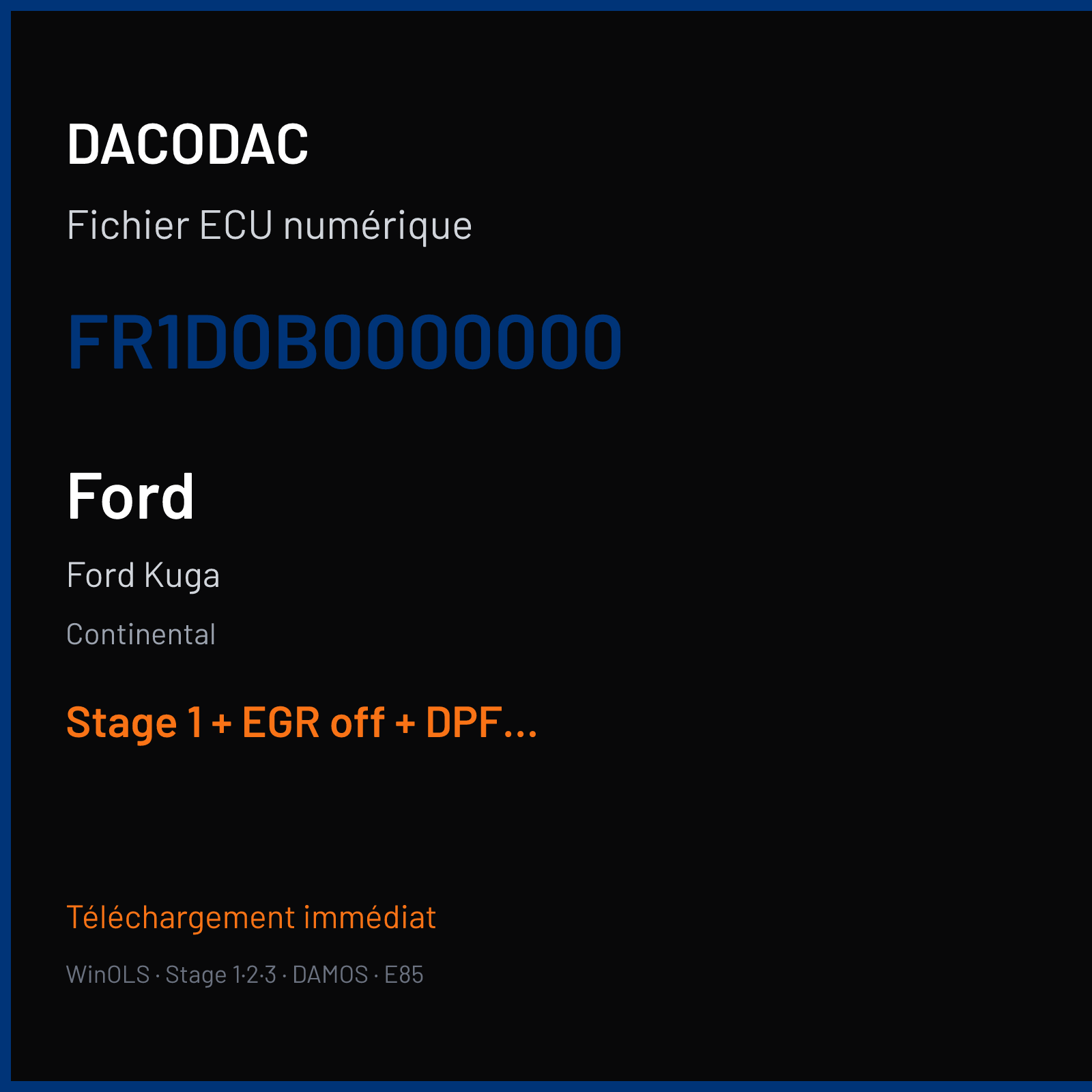 Ford Kuga (2010) — Continental — FR1D0B0000000 — Stage 1 + EGR off + DPF off