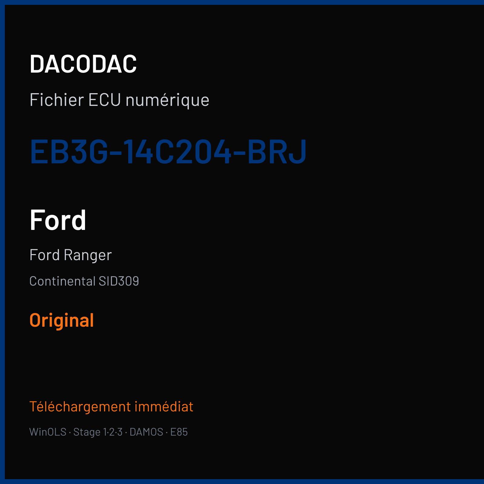 Ford Ranger (2016) — Continental SID309 — EB3G-14C204-BRJ — Original