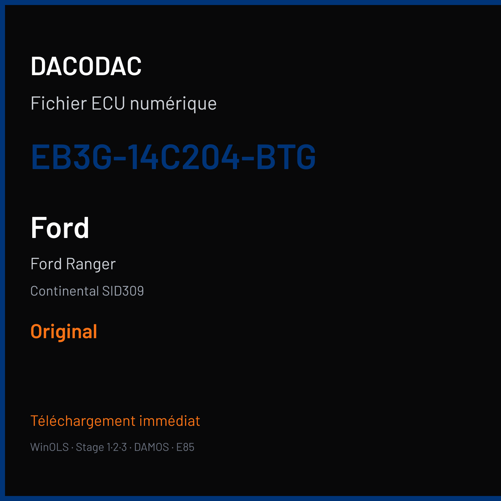 Ford Ranger (2016) — Continental SID309 — EB3G-14C204-BTG — Original