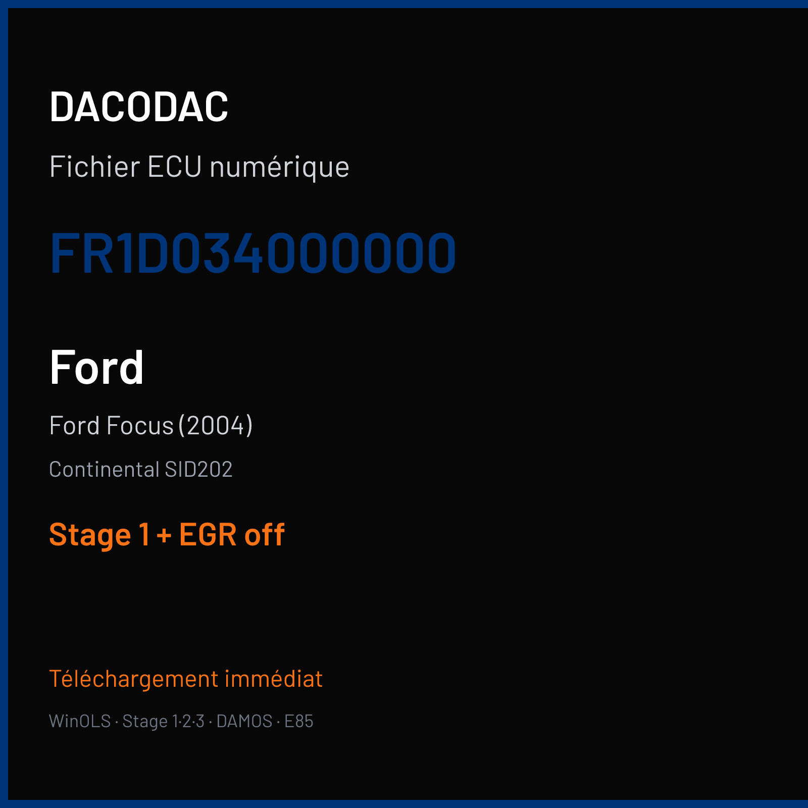 Ford Focus (2004) (2006) — Continental SID202 — FR1D034000000 — Stage 1 + EGR off
