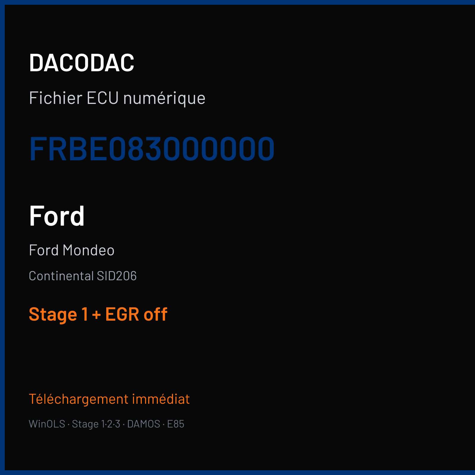Ford Mondeo (2008) — Continental SID206 — FRBE083000000 — Stage 1 + EGR off