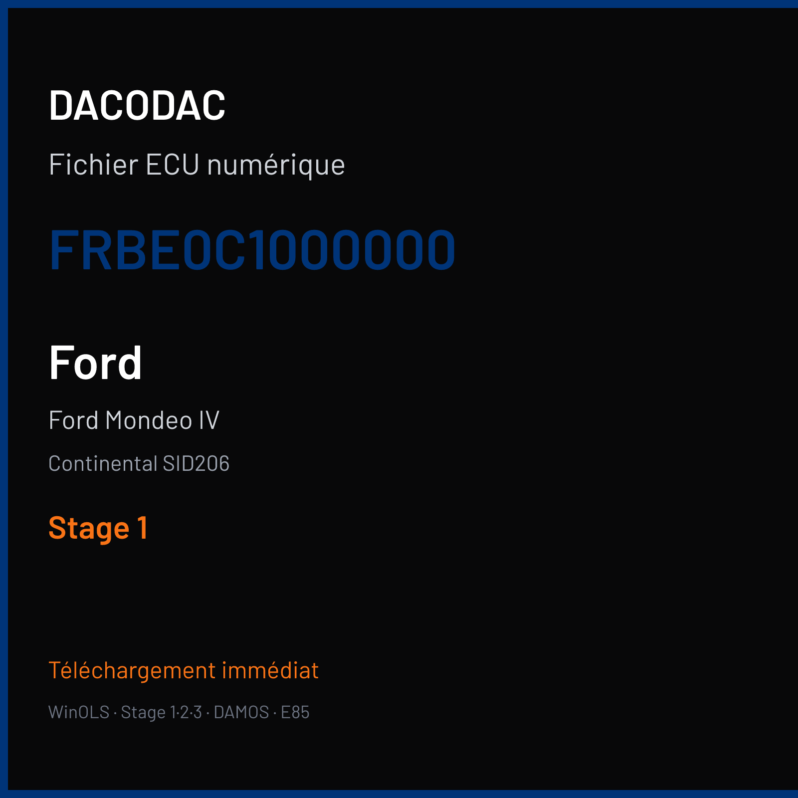 Ford Mondeo IV (2008) — Continental SID206 — FRBE0C1000000 — Stage 1