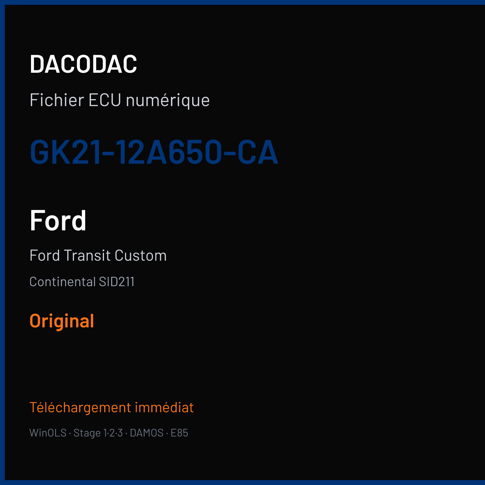 Ford Transit Custom (2017) — Continental SID211 — GK21-12A650-CA — Original