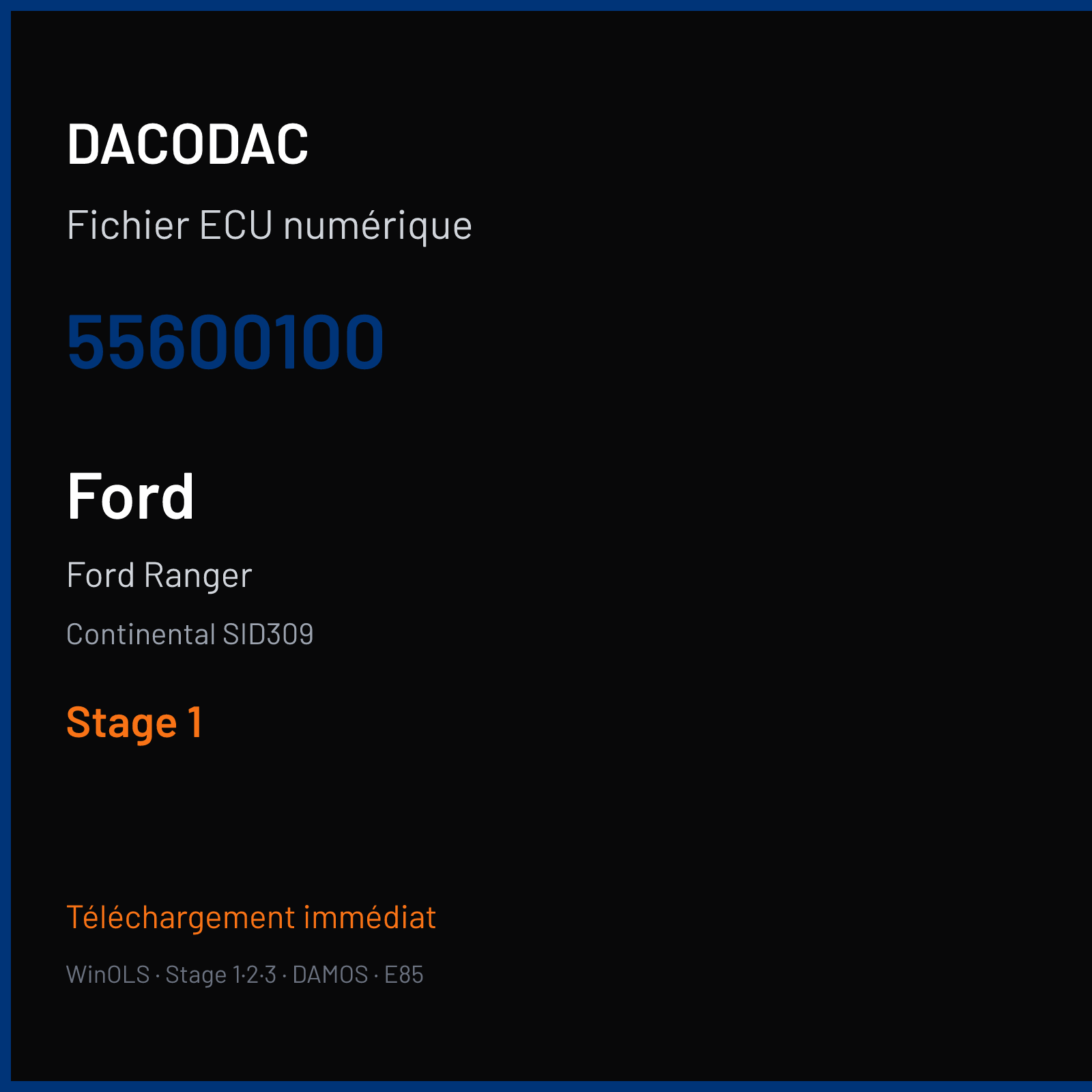 Ford Ranger (2017) — Continental SID309 — 55600100 — Stage 1