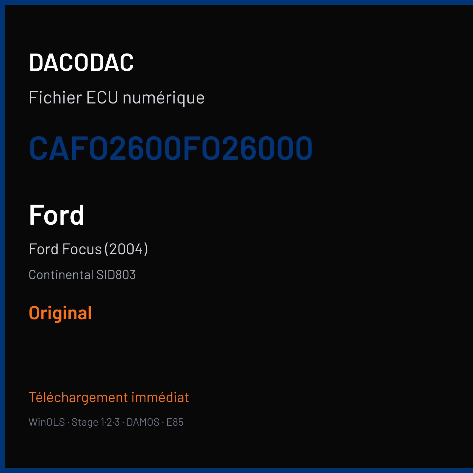 Ford Focus (2004) (2007) — Continental SID803 — CAFO2600FO26000 — Original