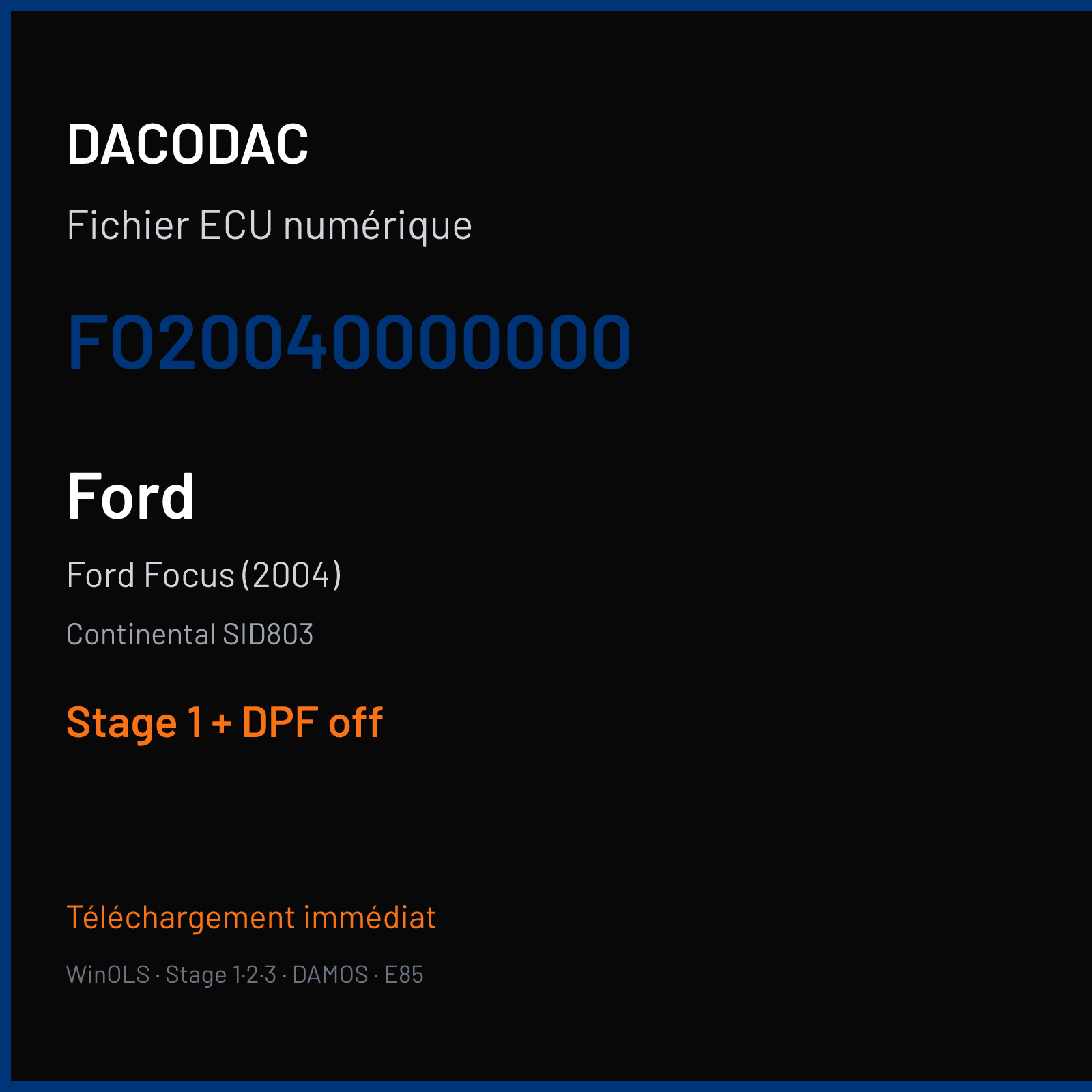 Ford Focus (2004) (2006) — Continental SID803 — FO20040000000 — Stage 1 + DPF off