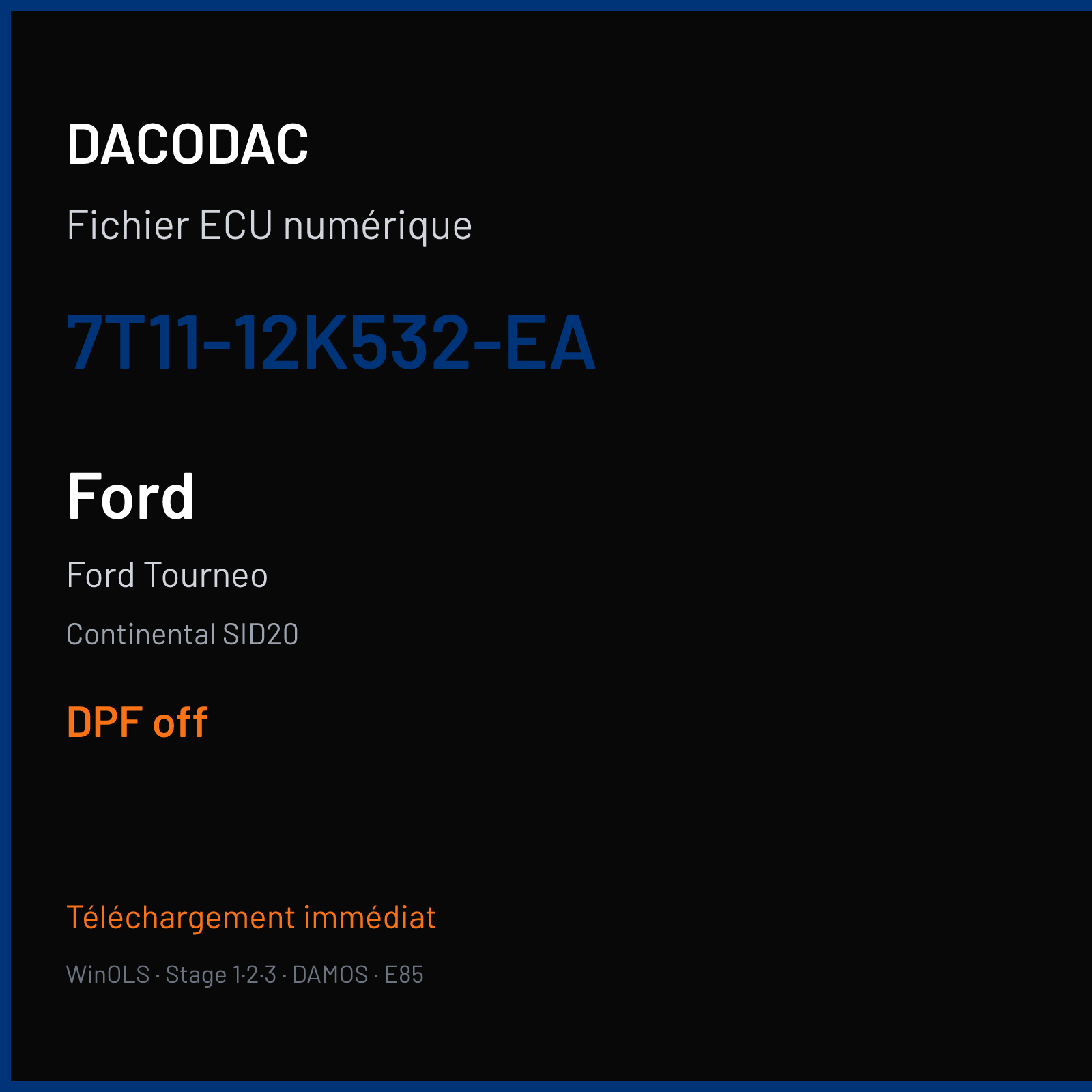 Ford Tourneo (2009) — Continental SID20 — 7T11-12K532-EA — DPF off