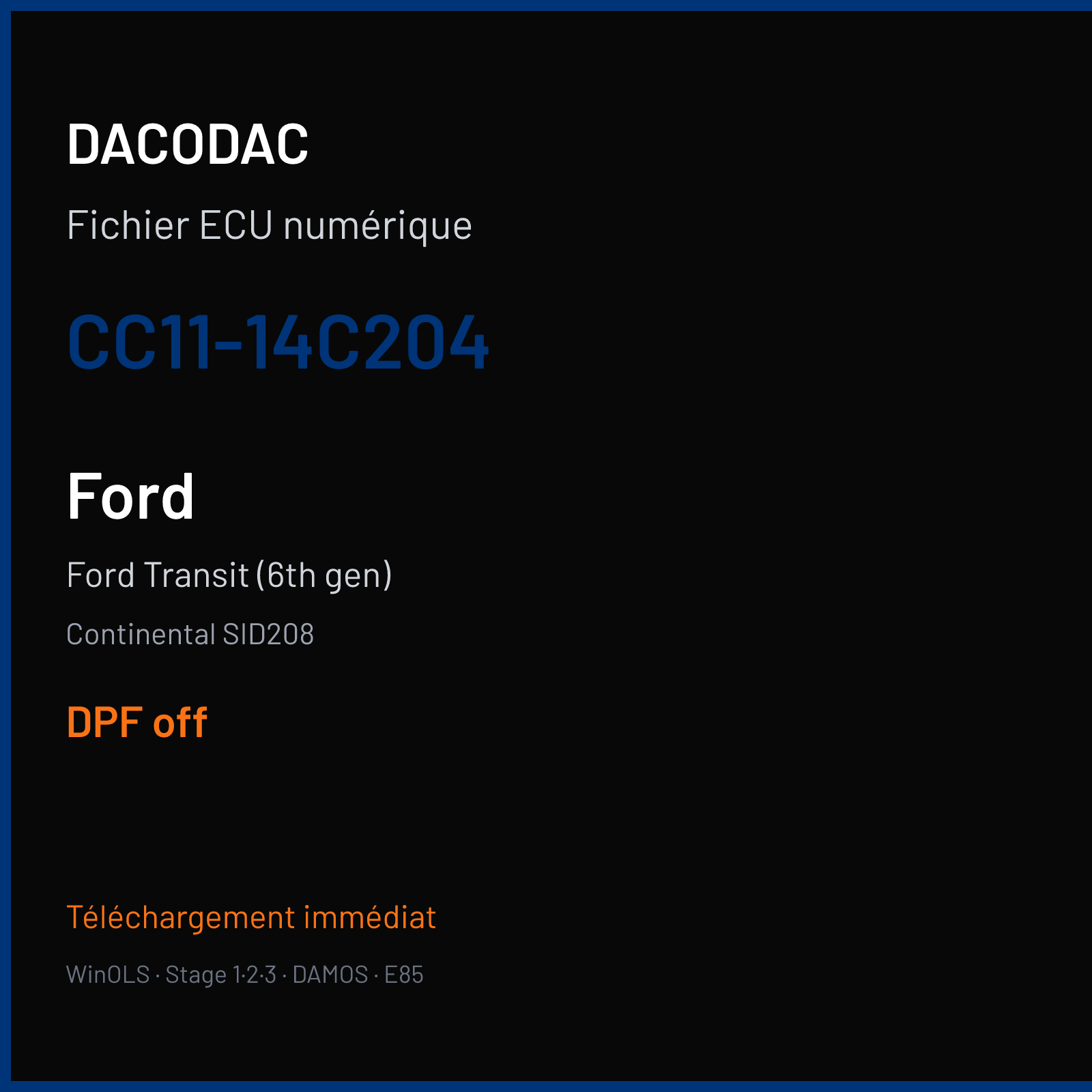 Ford Transit (6th gen) (2012) — Continental SID208 — CC11-14C204 — DPF off