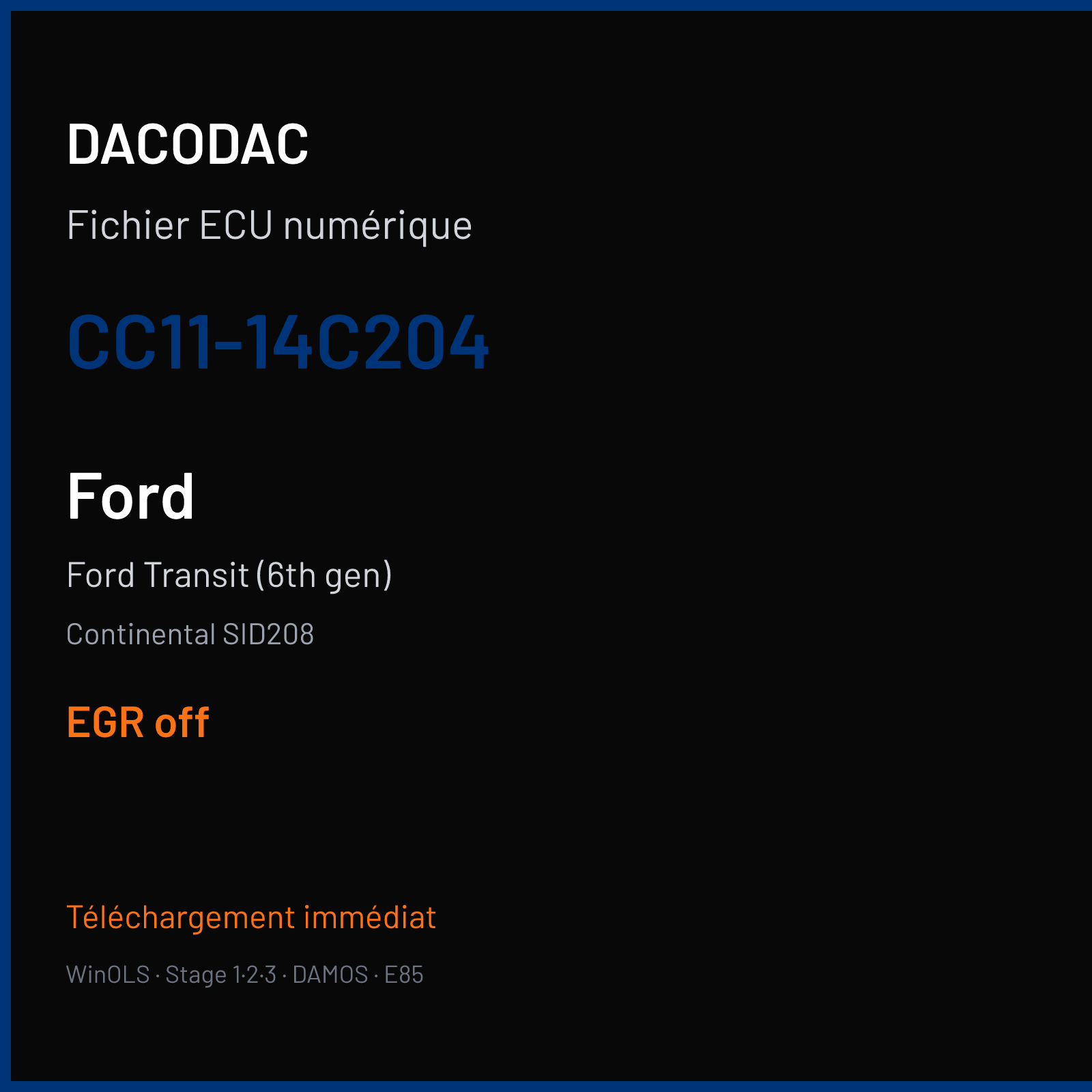 Ford Transit (6th gen) (2012) — Continental SID208 — CC11-14C204 — EGR off