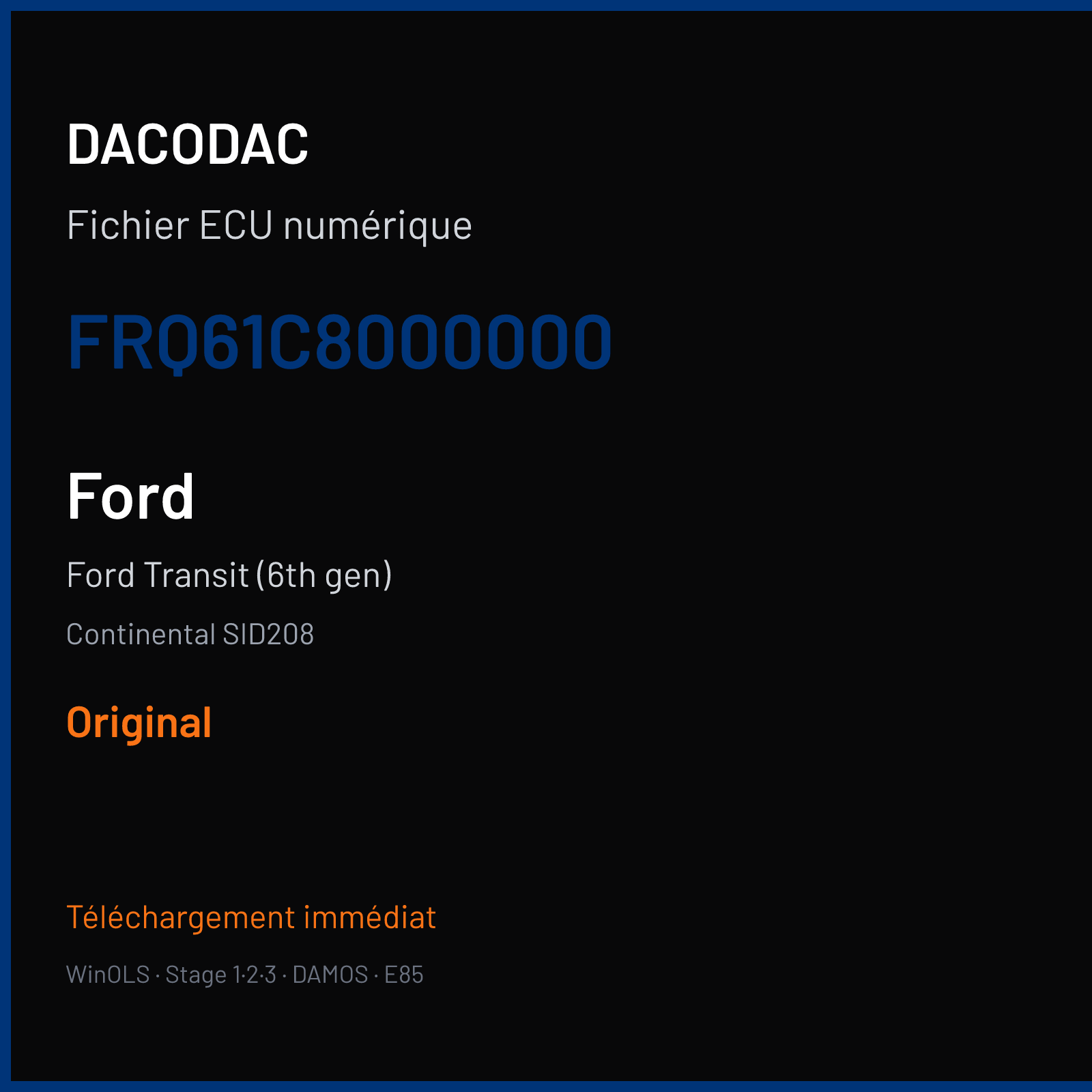 Ford Transit (6th gen) (2013) — Continental SID208 — FRQ61C8000000 — Original