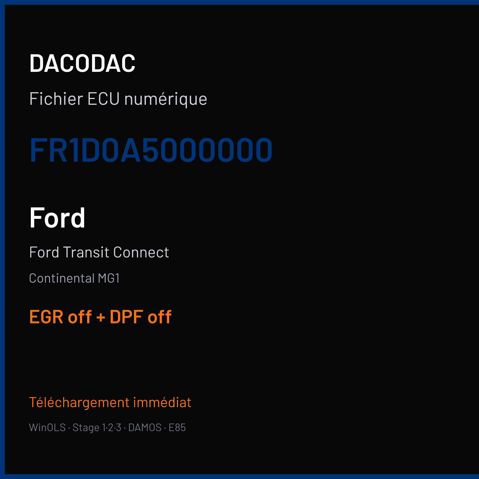 Ford Transit Connect (2010) — Continental MG1 — FR1D0A5000000 — EGR off + DPF off