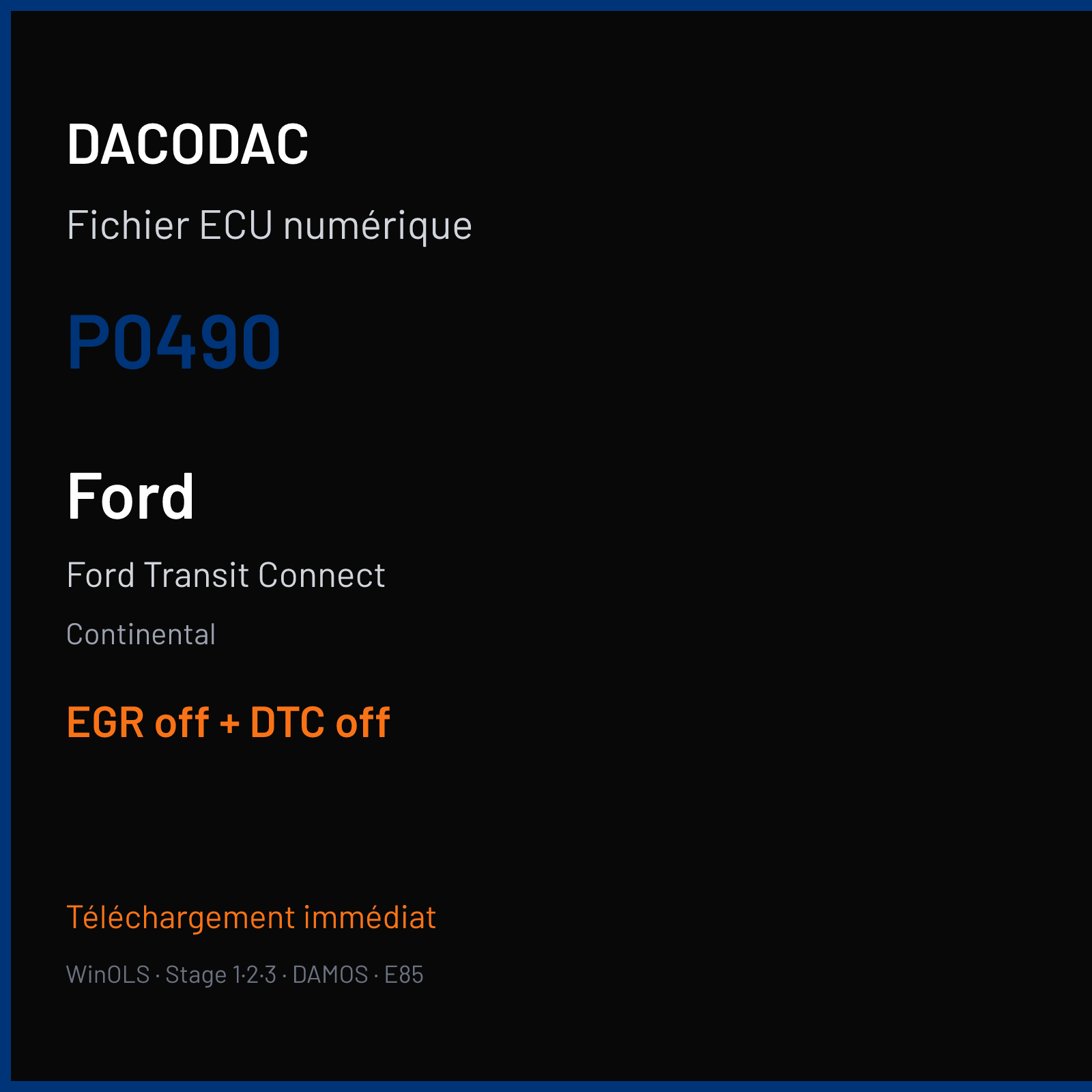 Ford Transit Connect (2010) — Continental — P0490 — EGR off + DTC off