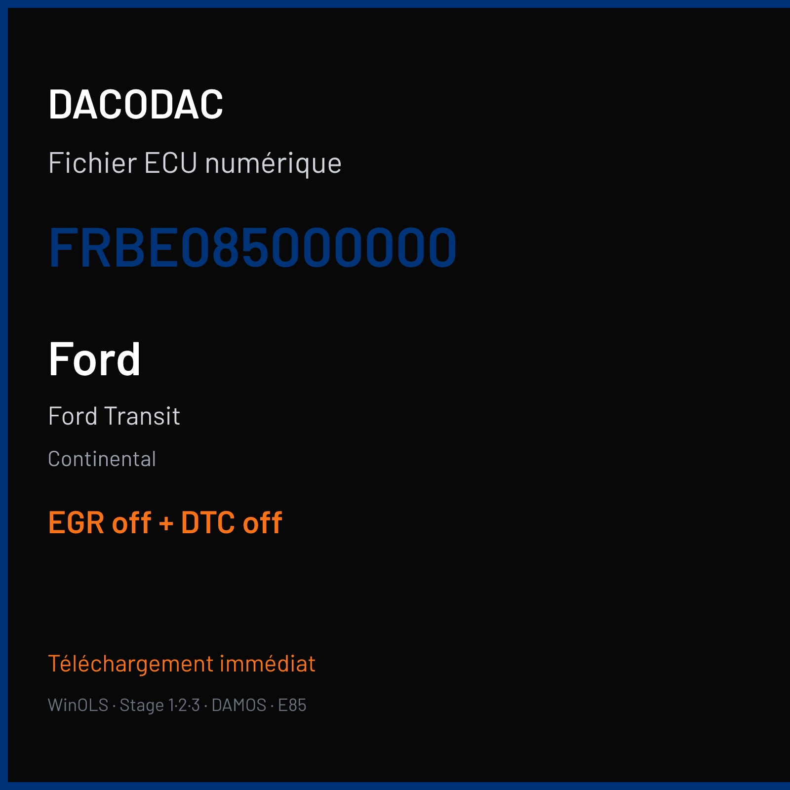 Ford Transit (2010) — Continental — FRBE085000000 — EGR off + DTC off