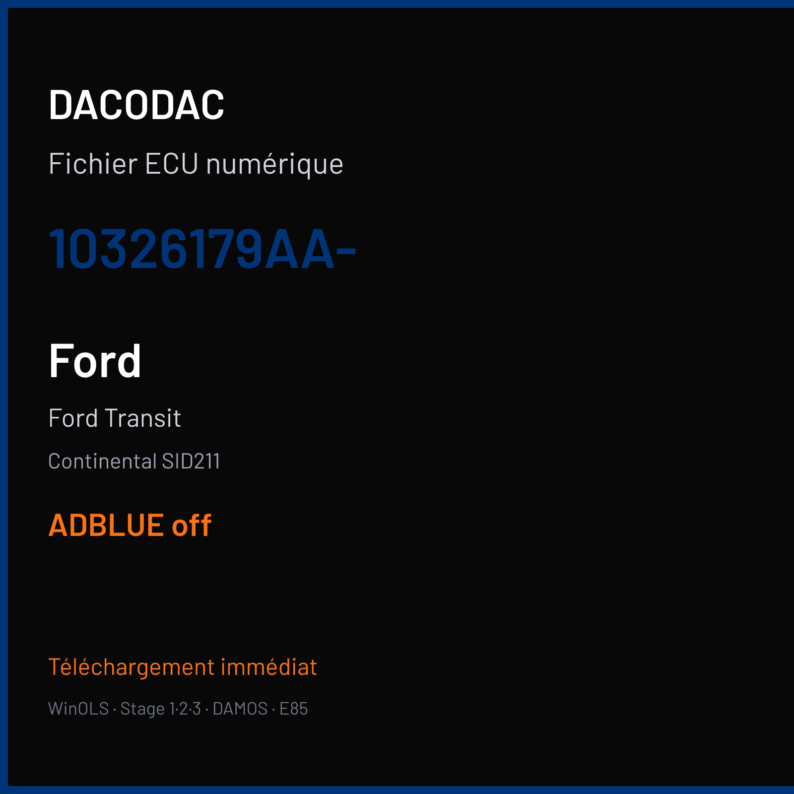 Ford Transit (2016) — Continental SID211 — 10326179AA- — ADBLUE off