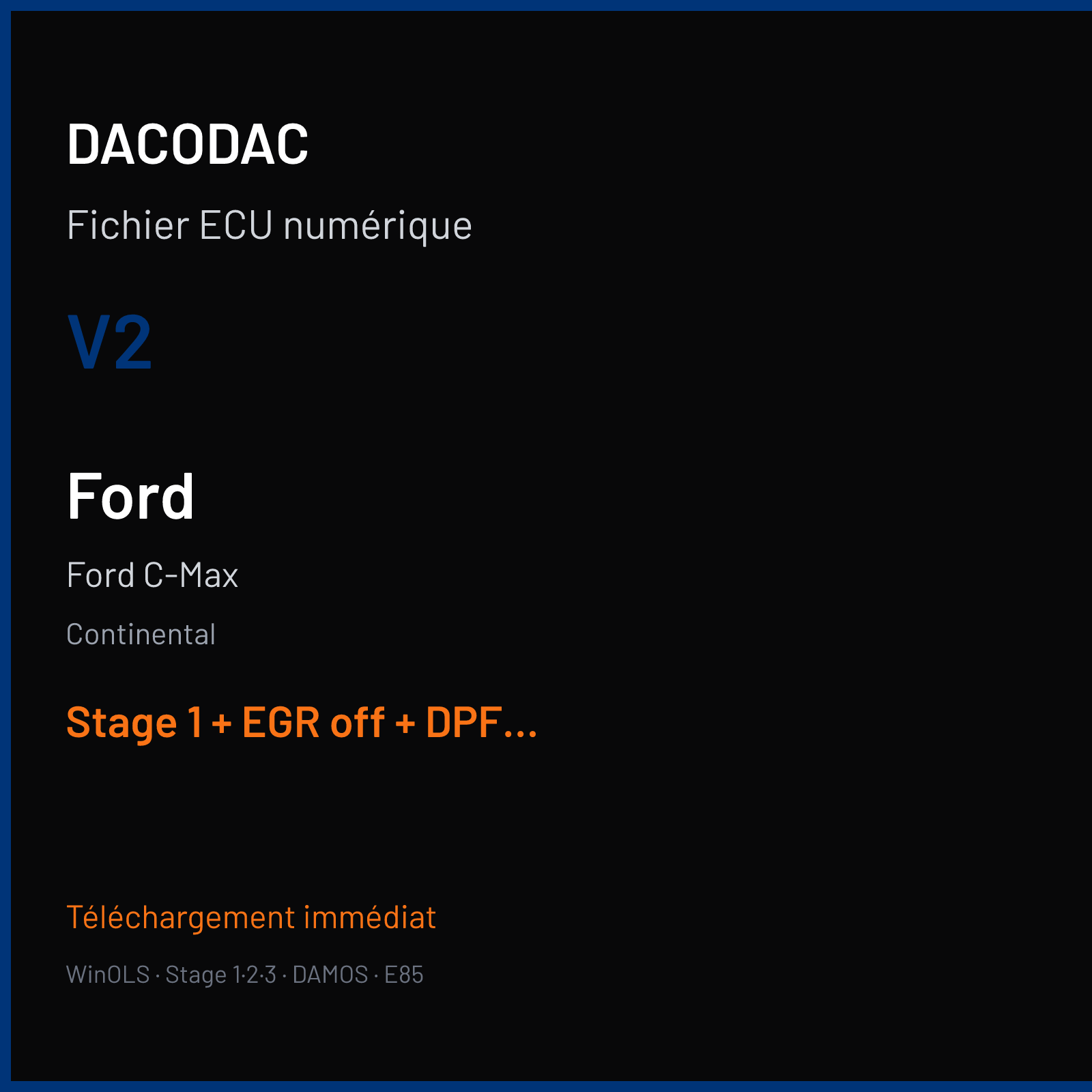 Ford C-Max (2007) — Continental — V2 — Stage 1 + EGR off + DPF off