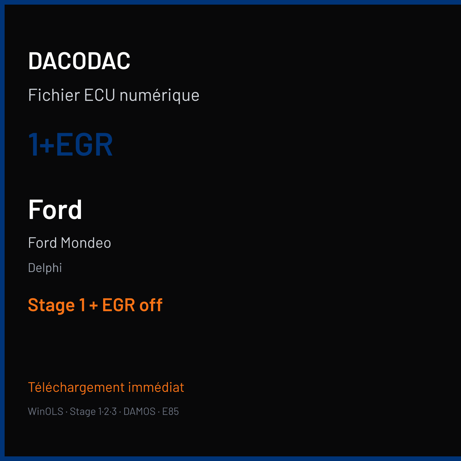 Ford Mondeo (2004) — Delphi — 1+EGR — Stage 1 + EGR off