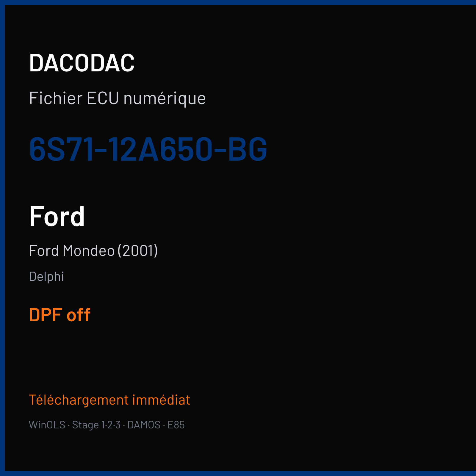 Ford Mondeo (2001) (2006) — Delphi — 6S71-12A650-BG — DPF off