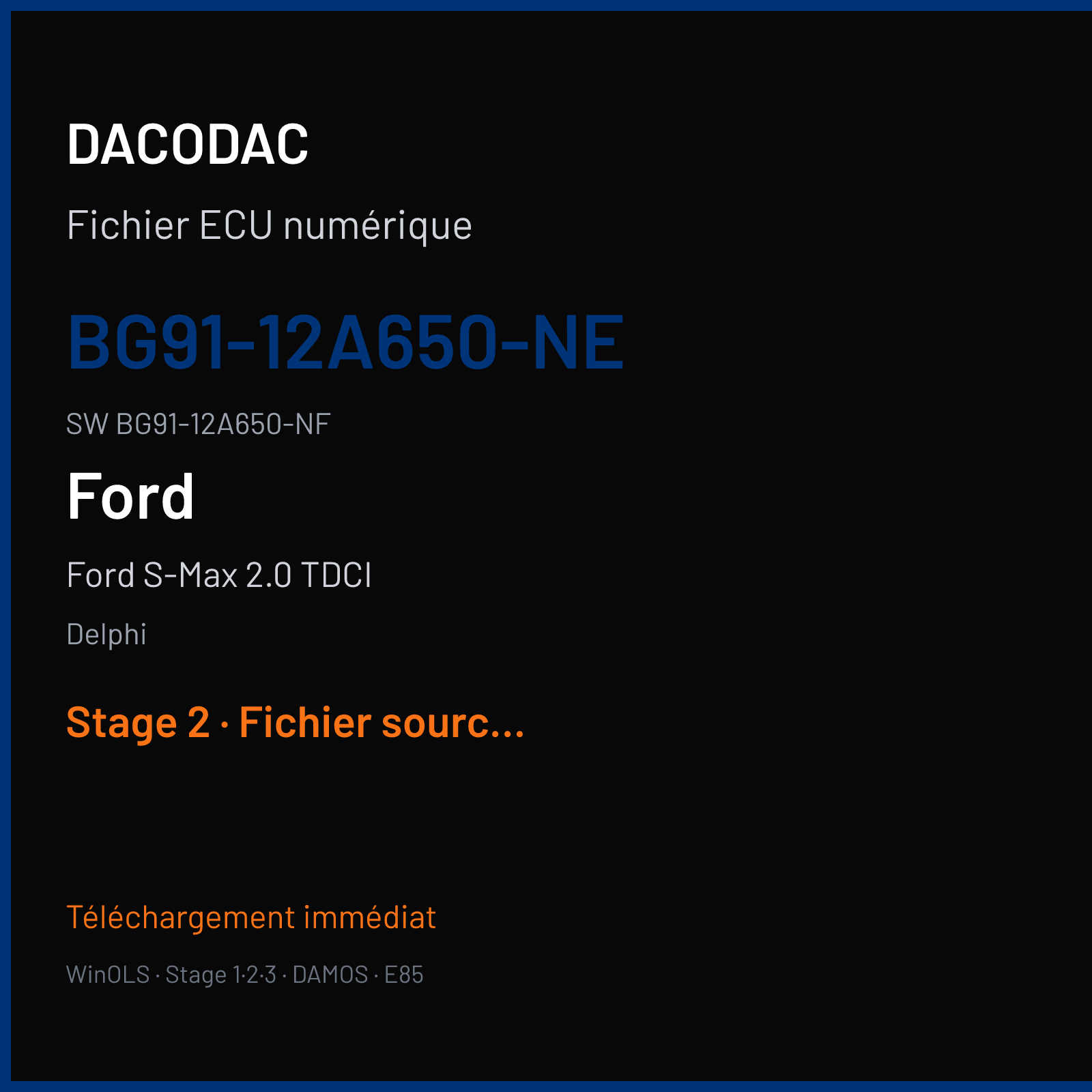 Ford S-Max 2.0 TDCI (2011) — Delphi — BG91-12A650-NE · BG91-12A650-NF — Stage 2