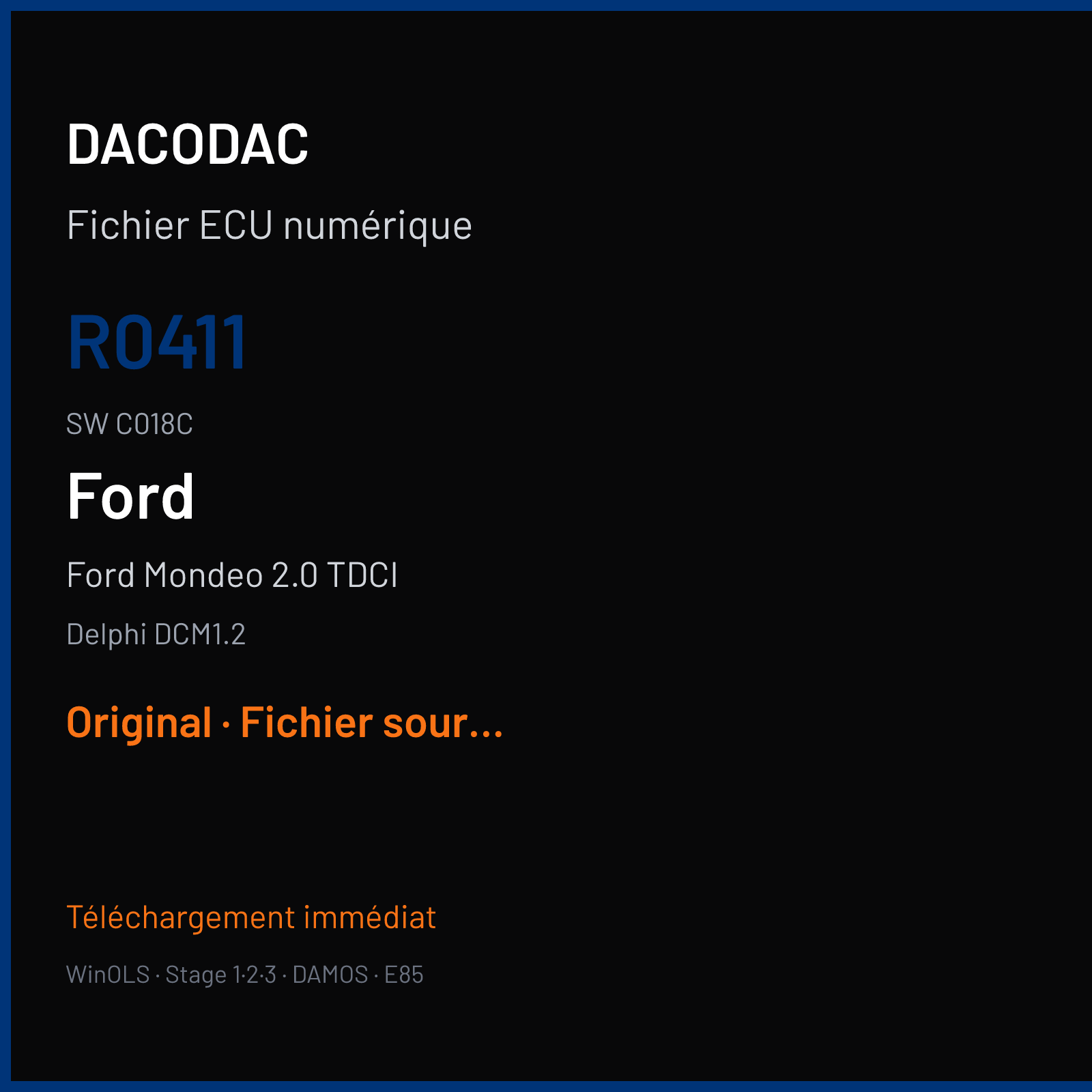 Ford Mondeo 2.0 TDCI (2004) — Delphi DCM1.2 — R0411 · C018C — Original