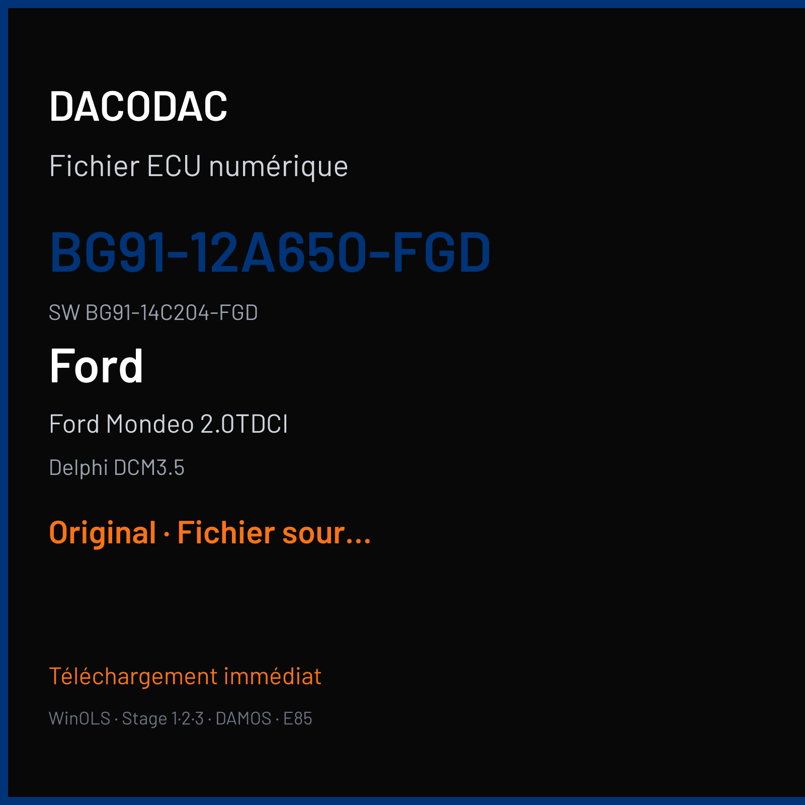 Ford Mondeo 2.0TDCI (2013) — Delphi DCM3.5 — BG91-12A650-FGD · BG91-14C204-FGD — Original