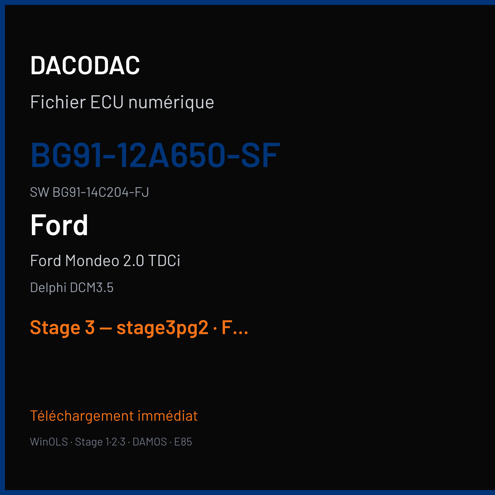 Ford Mondeo 2.0 TDCi (2011) — Delphi DCM3.5 — BG91-12A650-SF · BG91-14C204-FJ — Stage 3 — stage3pg2