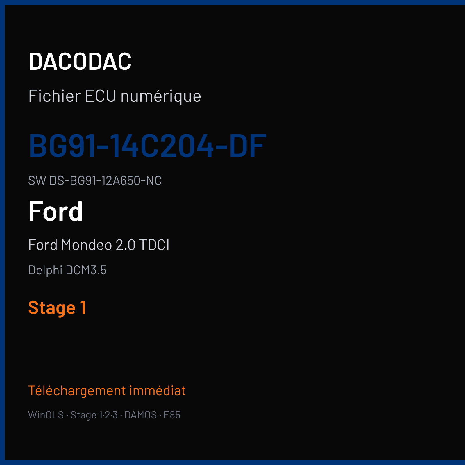 Ford Mondeo 2.0 TDCI 140 ch (2011) — Delphi DCM3.5 — BG91-14C204-DF · DS-BG91-12A650-NC · T5A16300 — Stage 1