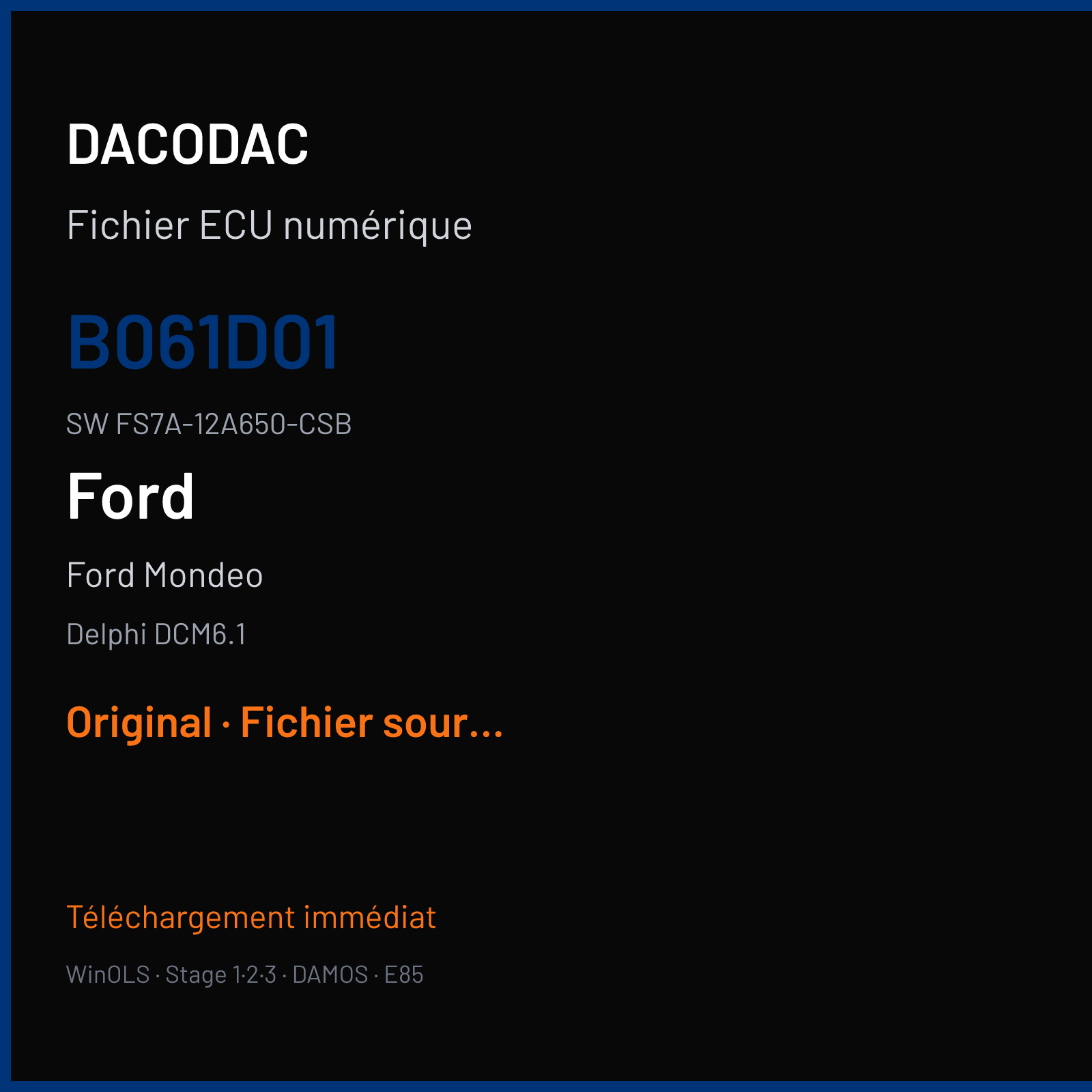 Ford Mondeo (2014) — Delphi DCM6.1 — B061D01 · FS7A-12A650-CSB — Original