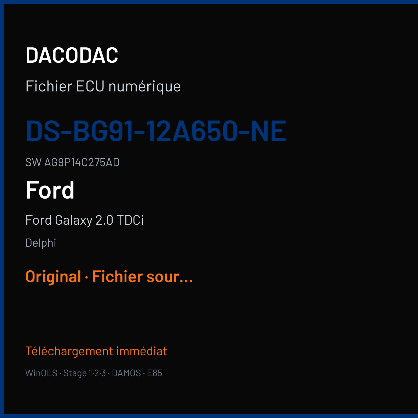 Ford Galaxy 2.0 TDCi 163 ch (2011) — Delphi — DS-BG91-12A650-NE · AG9P14C275AD · T5A18200 — Original