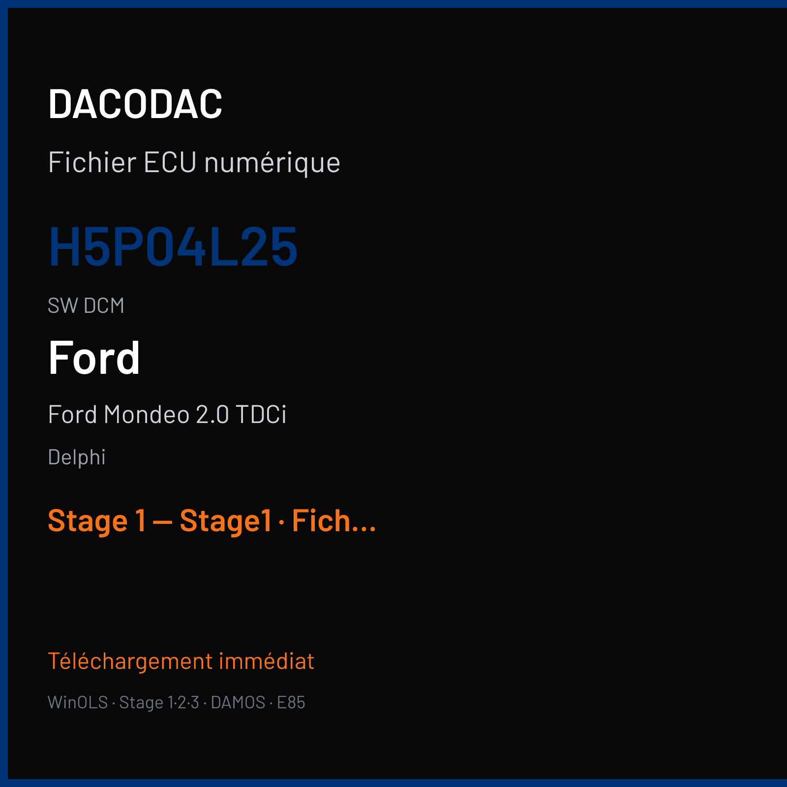 Ford Mondeo 2.0 TDCI (2006) — Delphi — H5P04L25 · DCM — Stage 1 — Stage1