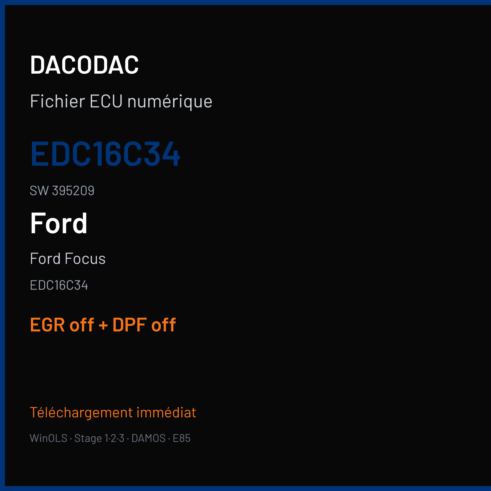 Ford Focus (2008) — EDC16C34 — EDC16C34 · 395209 — EGR off + DPF off