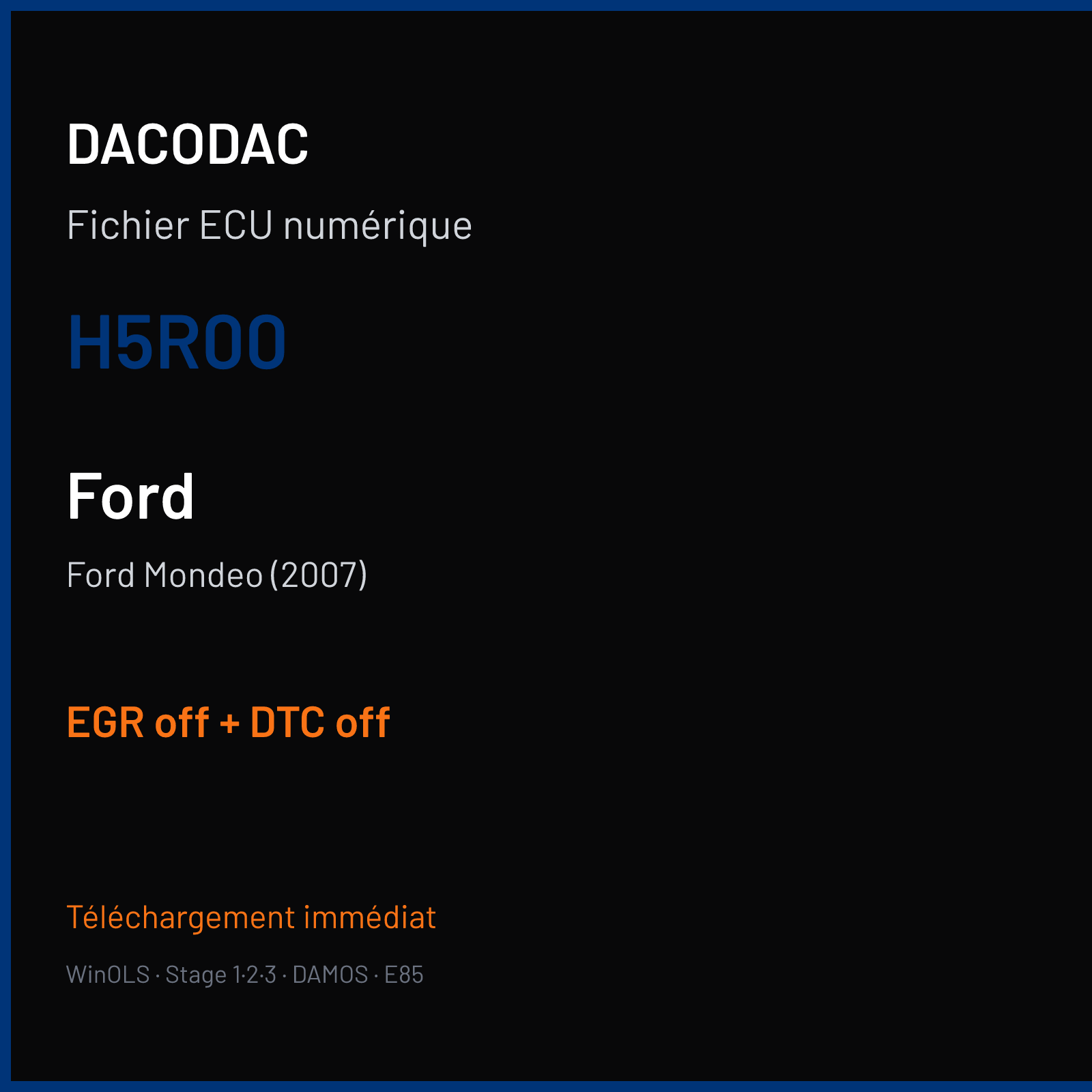 Ford Mondeo (2007) (2006) — H5R00 — EGR off + DTC off